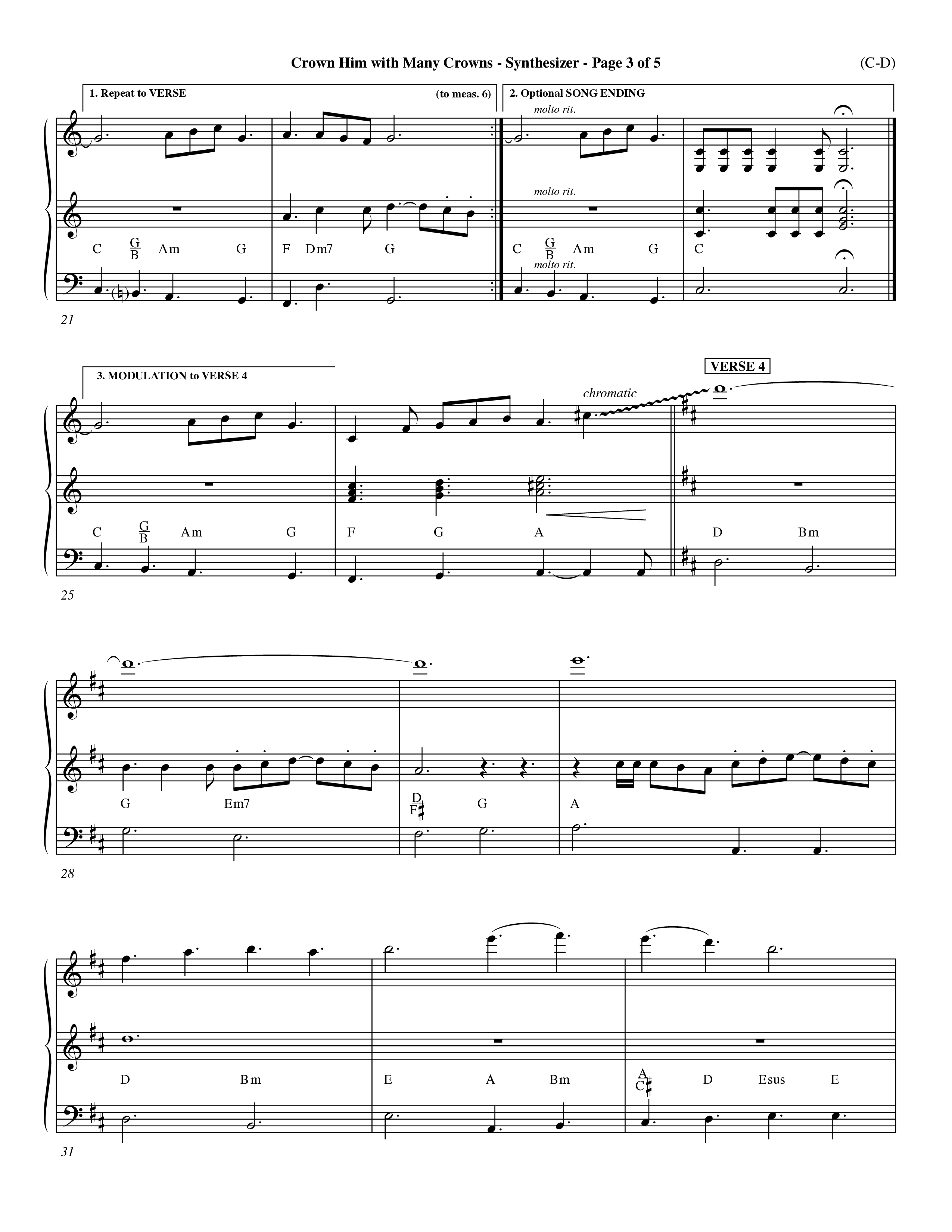 Crown Him With Many Crowns (Choral Anthem SATB) Synth (Word Music Choral / Arr. John Coates / Orch. Dave Williamson / Orch. Rob Thomas)