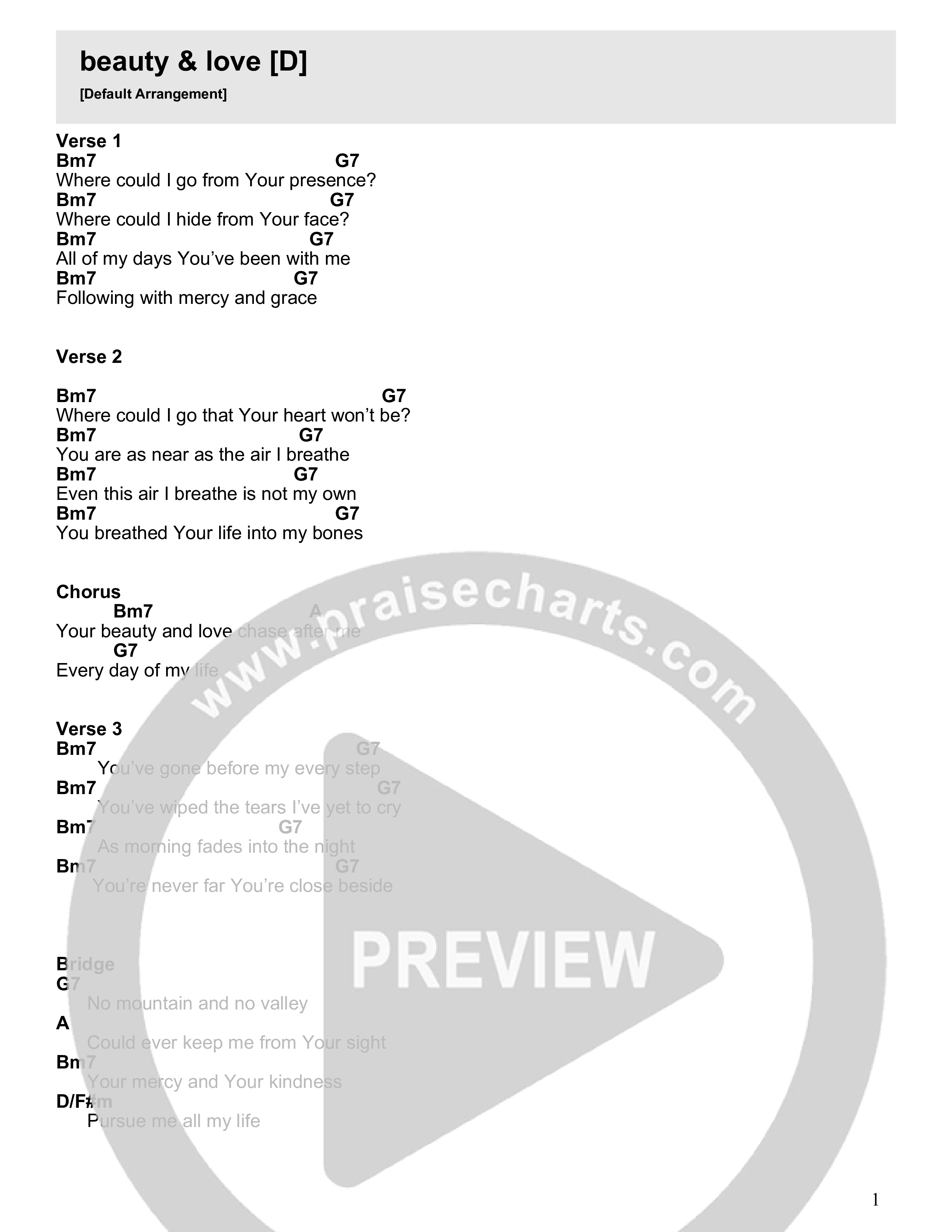 beauty & love Chord Chart (HOMECOMING)