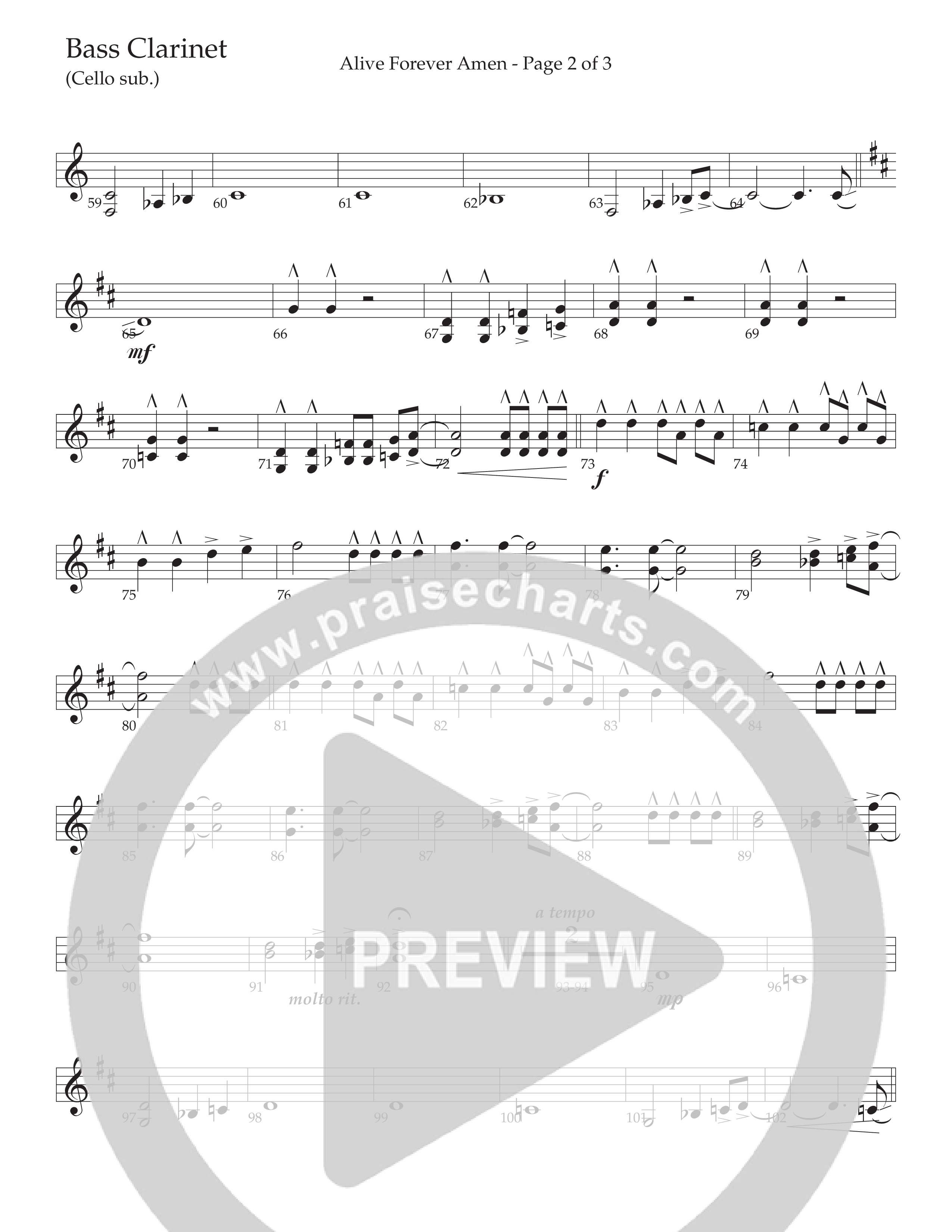 Alive Forever Amen (Choral Anthem SATB) Bass Clarinet (Daywind Worship / Arr. Travis Cottrell / Orch. Travis Patton)