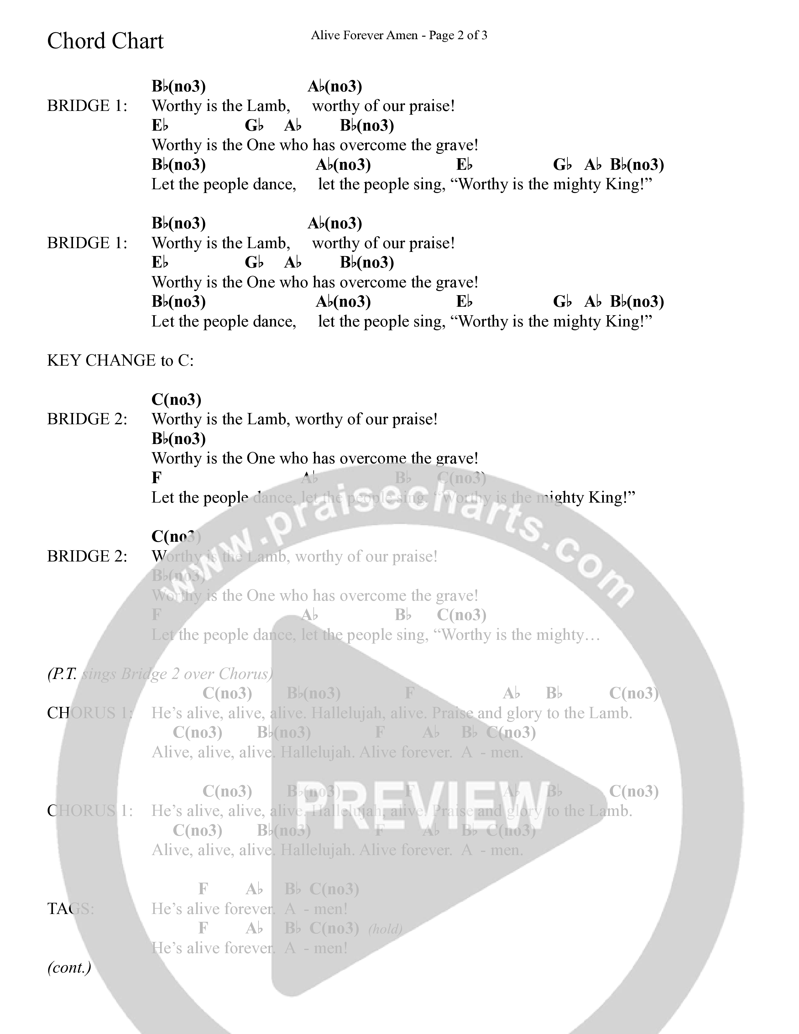 Alive Forever Amen (Choral Anthem SATB) Chord Chart (Daywind Worship / Arr. Travis Cottrell / Orch. Travis Patton)