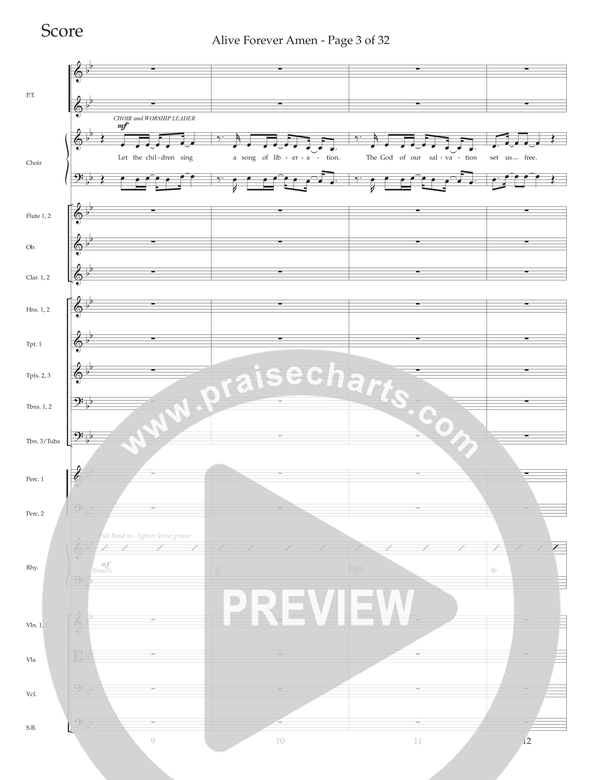 Alive Forever Amen (Choral Anthem SATB) Conductor's Score (Daywind Worship / Arr. Travis Cottrell / Orch. Travis Patton)