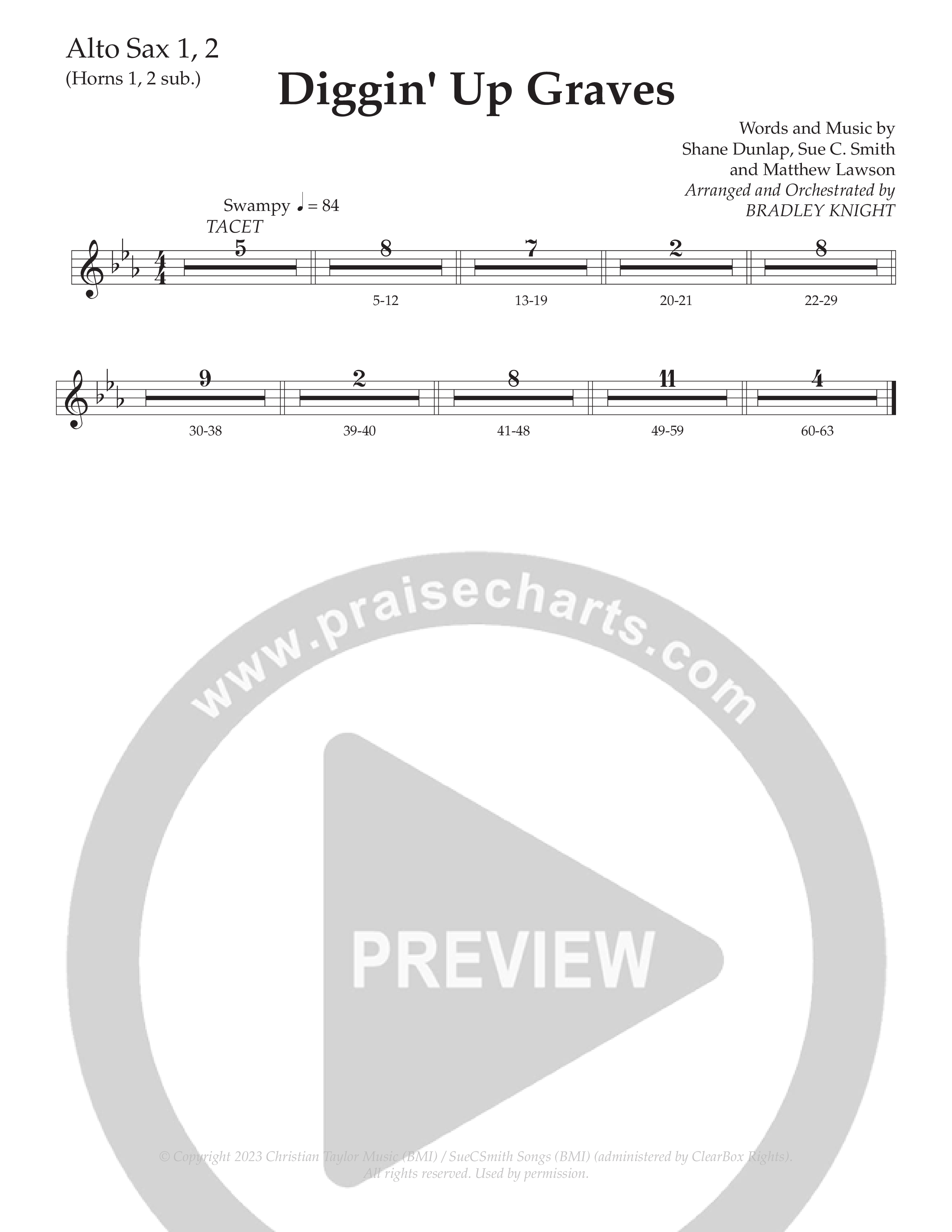 Diggin' Up Graves (Choral Anthem SATB) Alto Sax 1/2 (Daywind Worship / Arr. Bradley Knight)