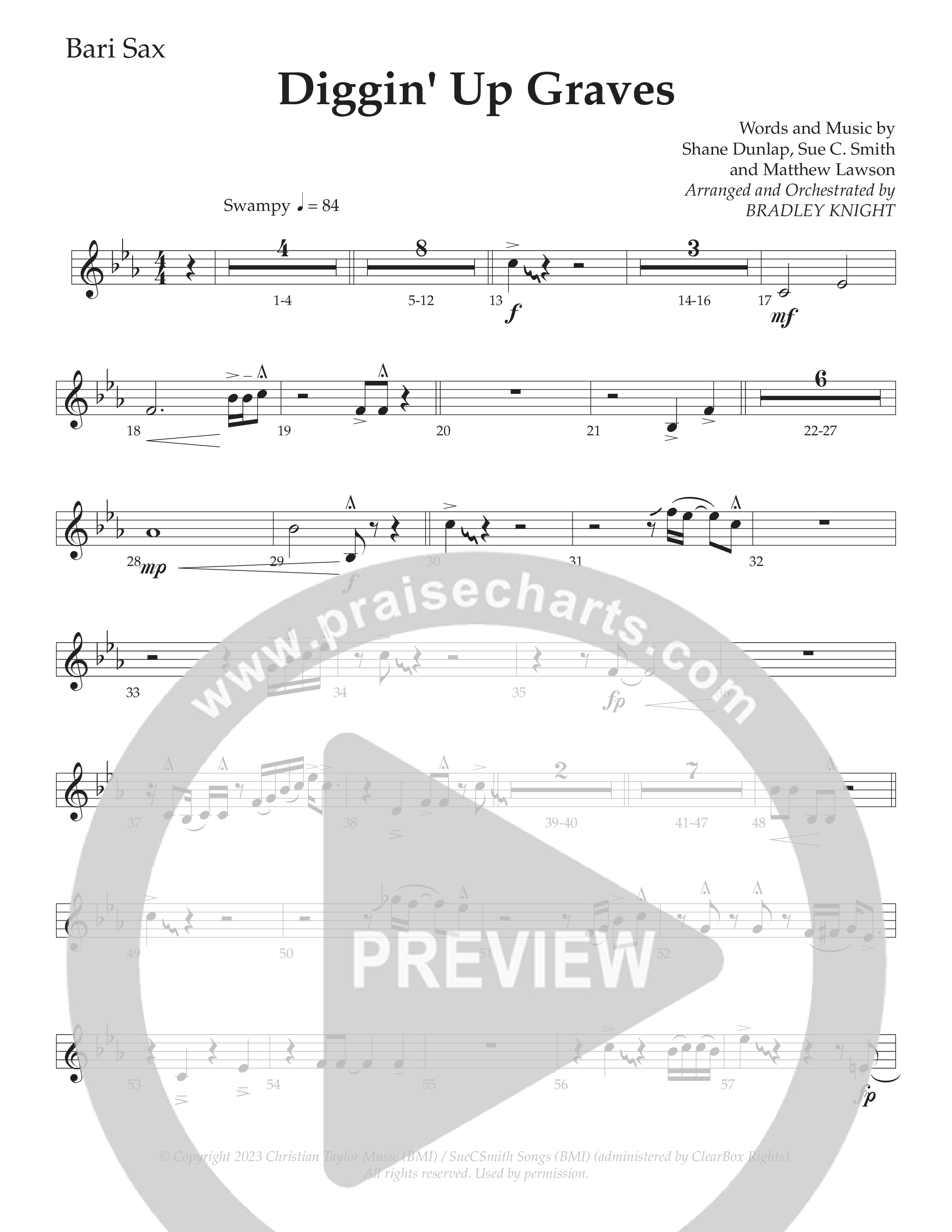 Diggin' Up Graves (Choral Anthem SATB) Bari Sax (Daywind Worship / Arr. Bradley Knight)