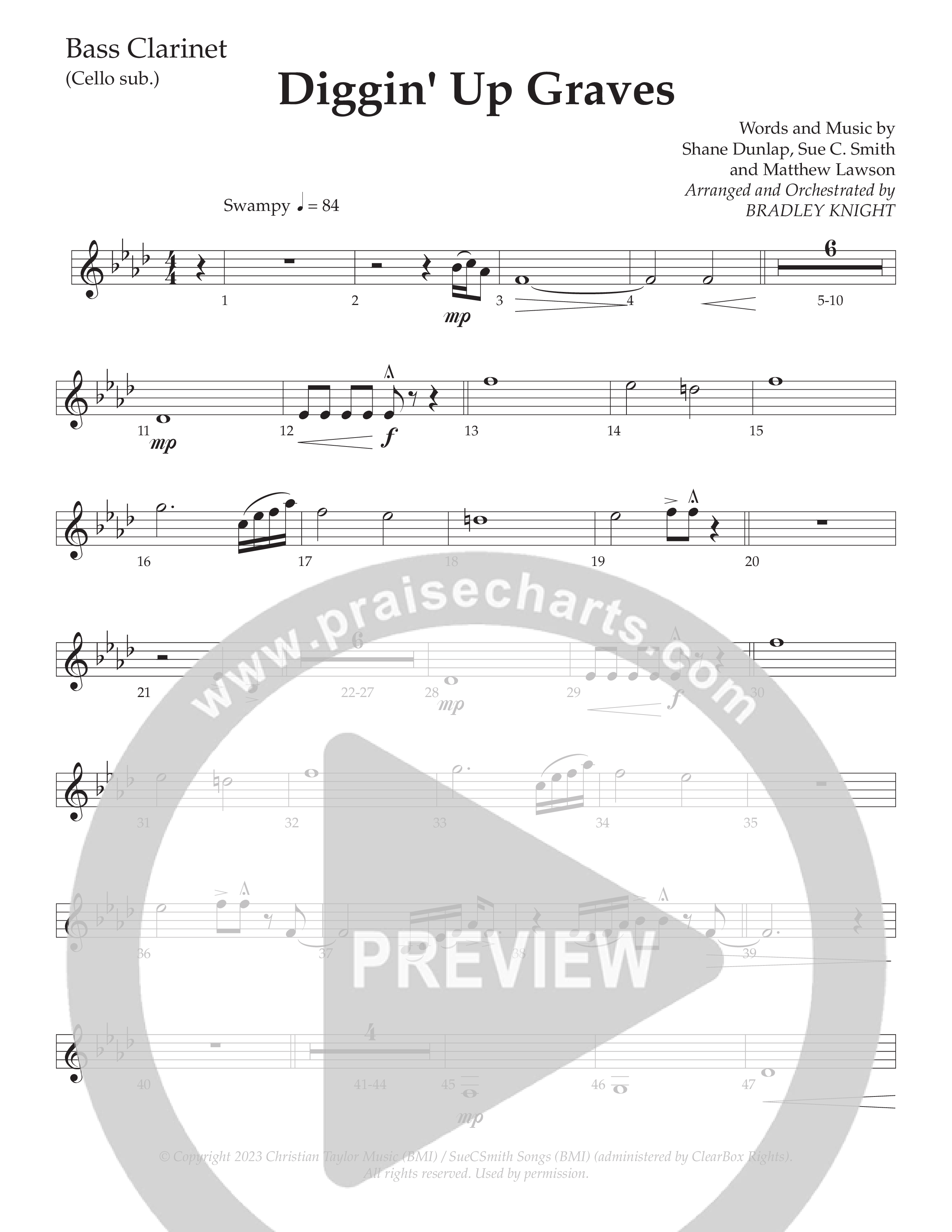 Diggin' Up Graves (Choral Anthem SATB) Bass Clarinet (Daywind Worship / Arr. Bradley Knight)