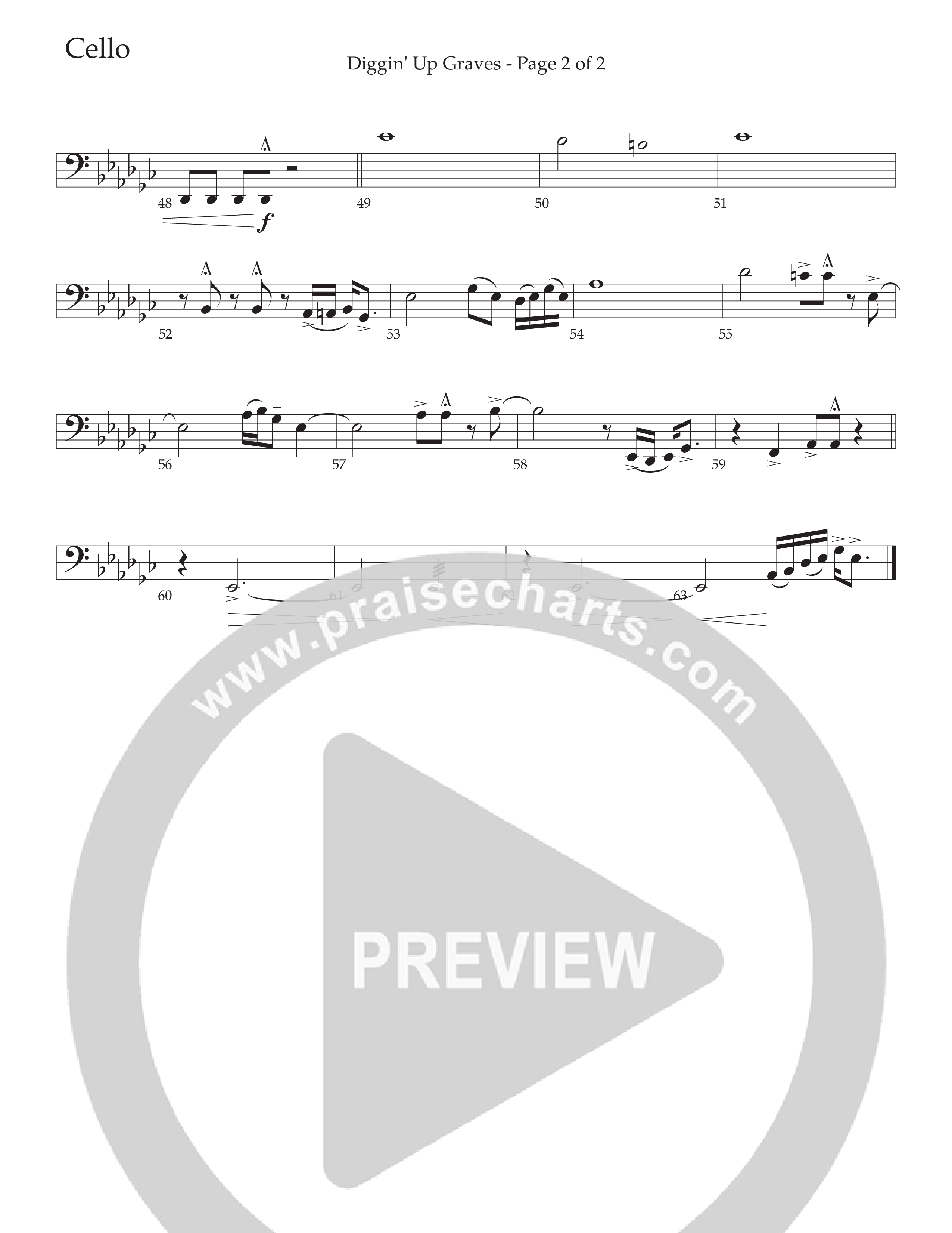 Diggin' Up Graves (Choral Anthem SATB) Cello (Daywind Worship / Arr. Bradley Knight)