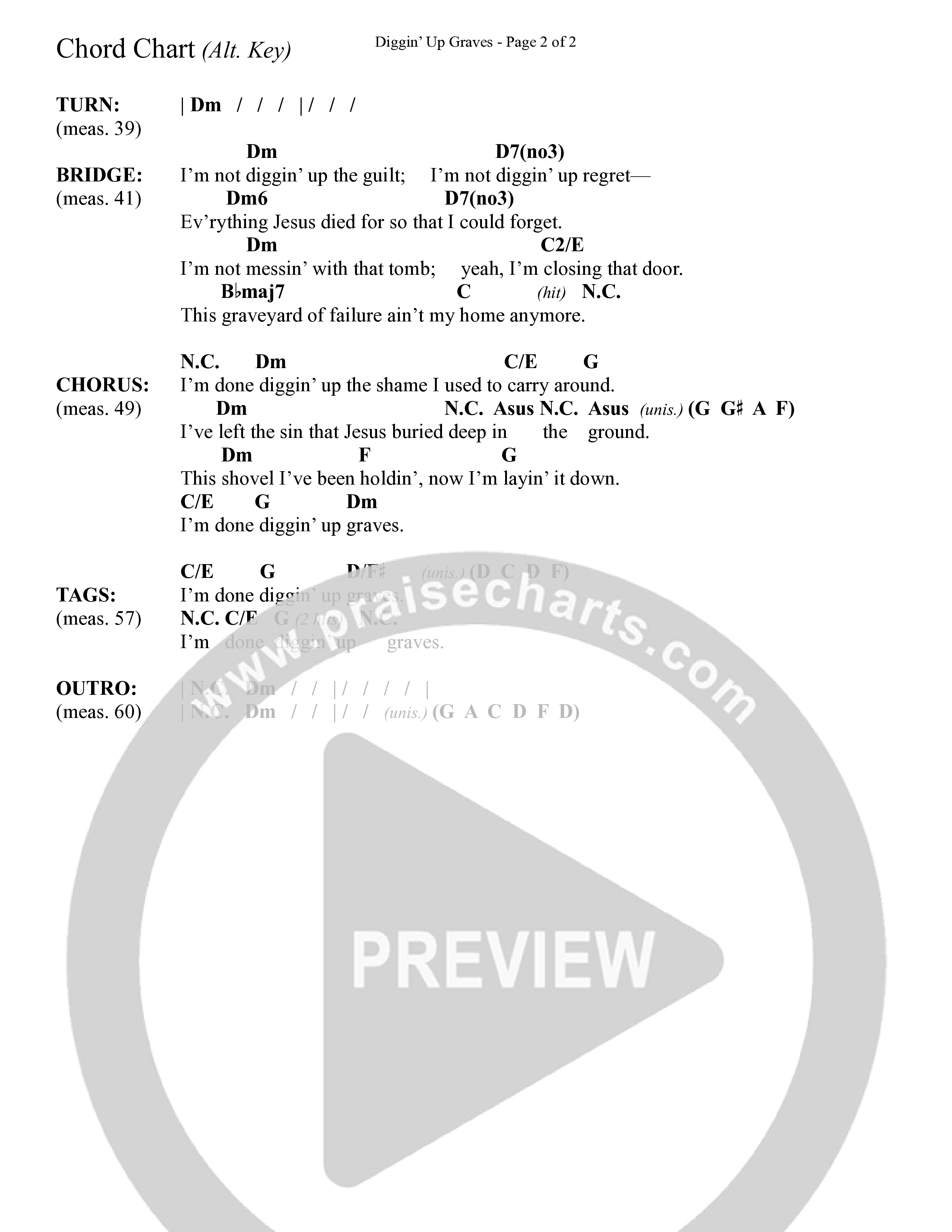 Diggin' Up Graves (Choral Anthem SATB) Chord Chart (Daywind Worship / Arr. Bradley Knight)