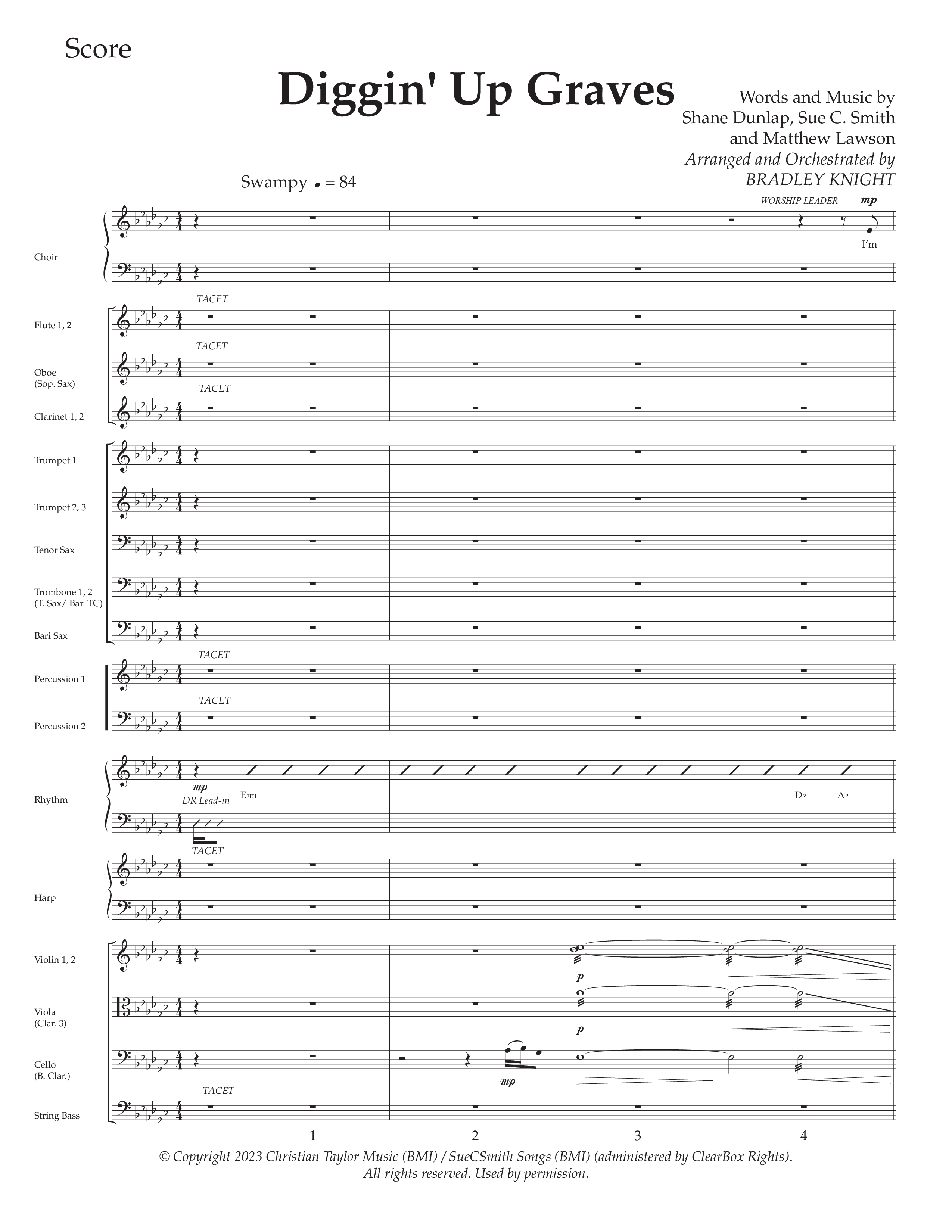 Diggin' Up Graves (Choral Anthem SATB) Orchestration (Daywind Worship / Arr. Bradley Knight)