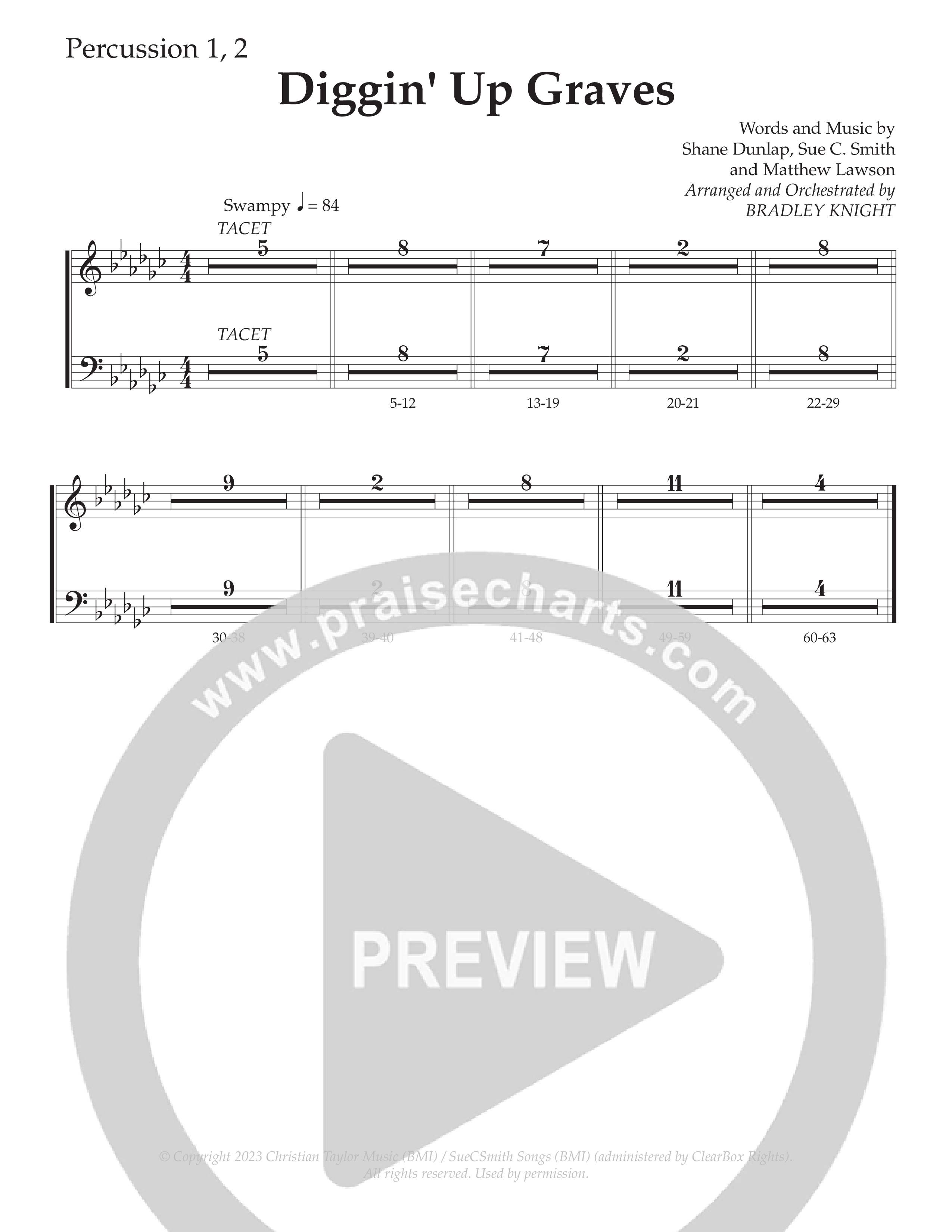 Diggin' Up Graves (Choral Anthem SATB) Percussion 1/2 (Daywind Worship / Arr. Bradley Knight)