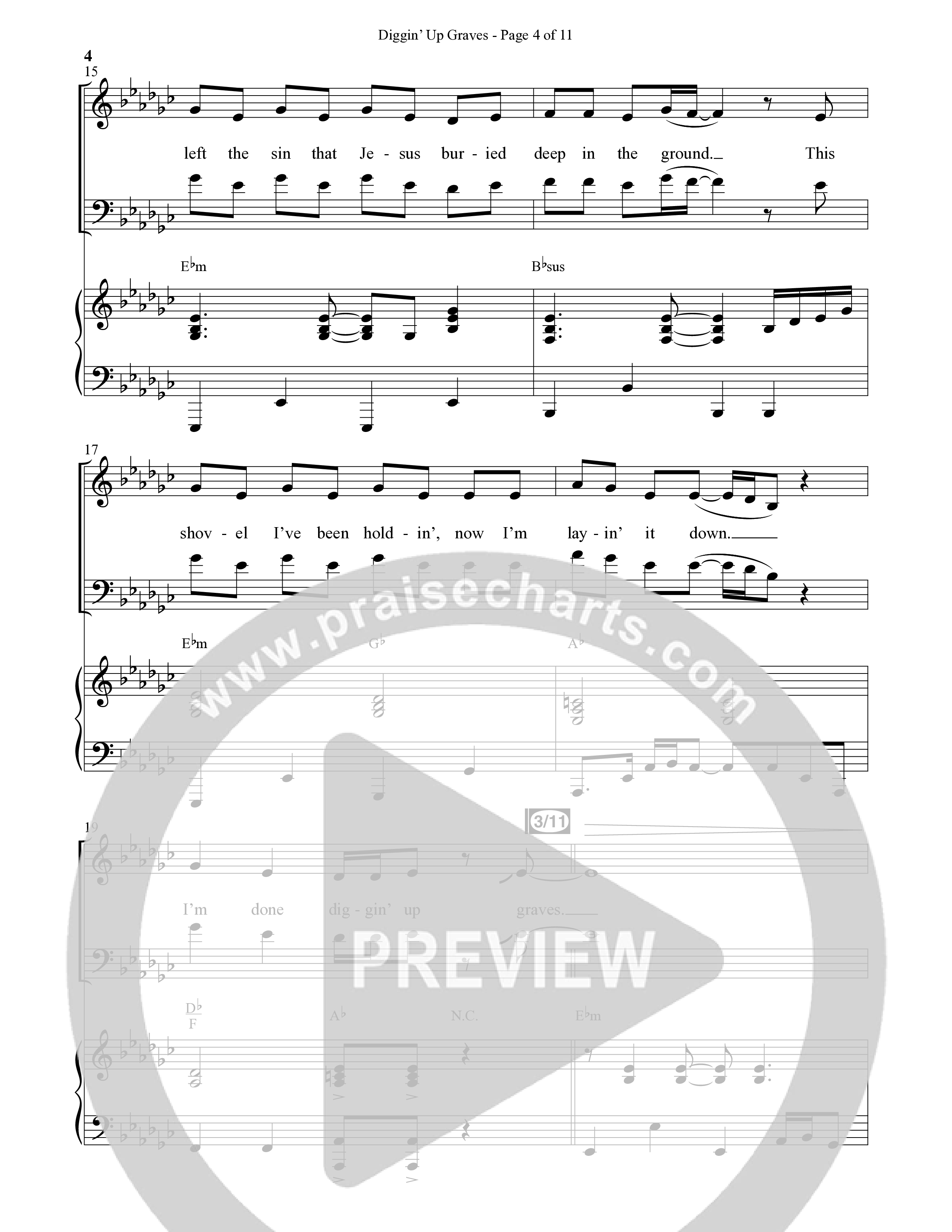 Diggin' Up Graves (Choral Anthem SATB) Anthem (SATB/Piano) (Daywind Worship / Arr. Bradley Knight)