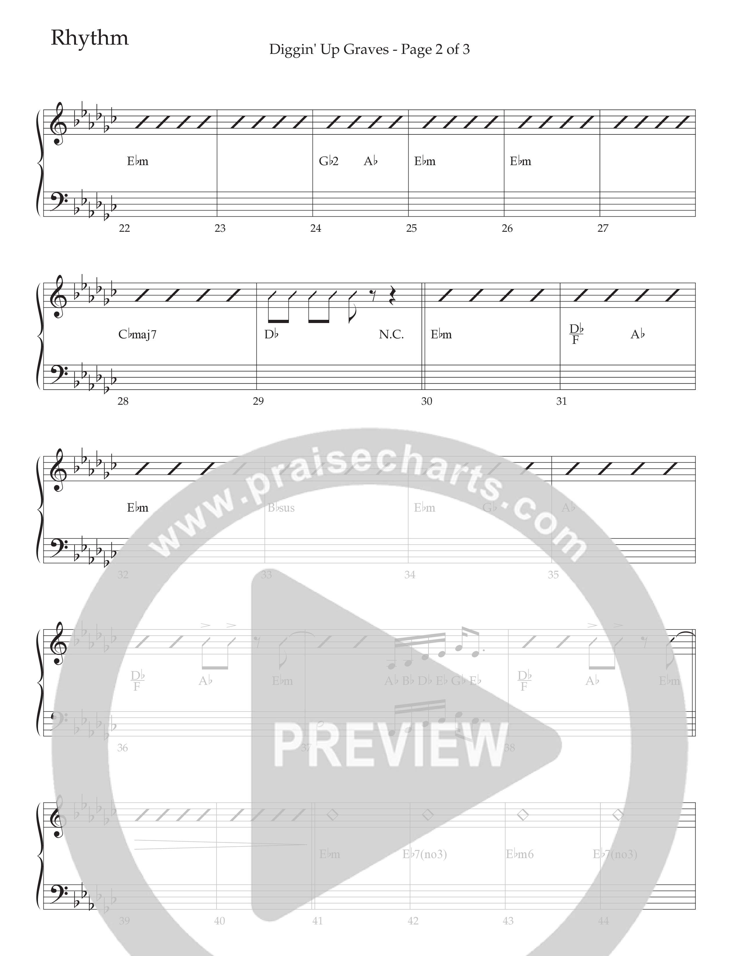Diggin' Up Graves (Choral Anthem SATB) Rhythm Chart (Daywind Worship / Arr. Bradley Knight)