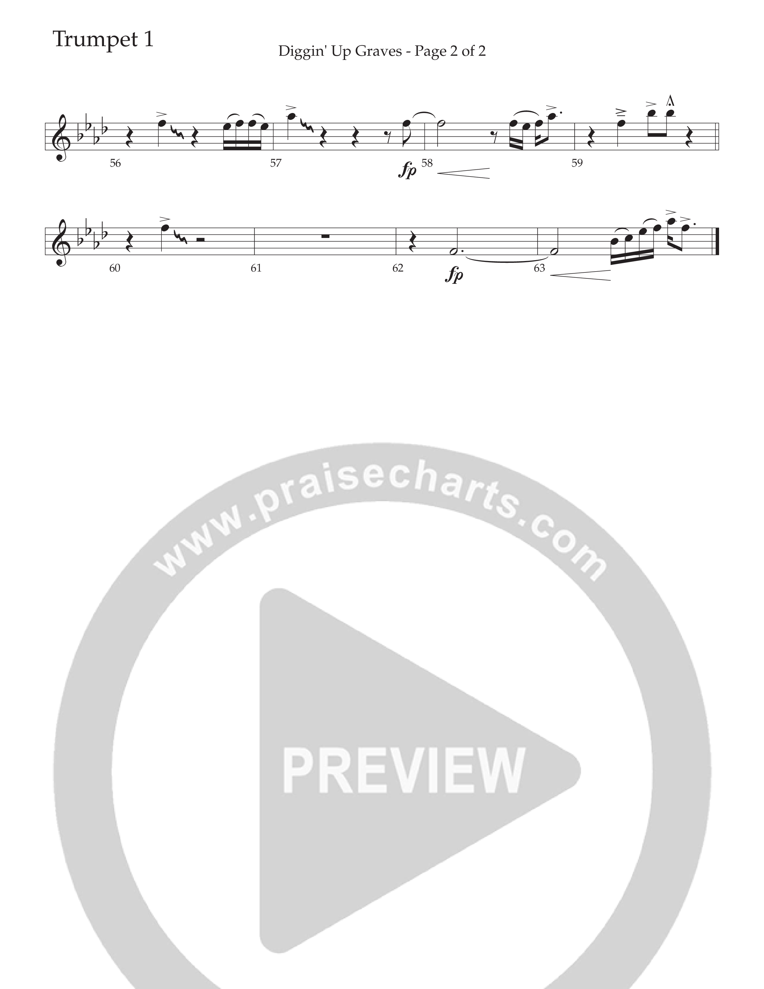 Diggin' Up Graves (Choral Anthem SATB) Trumpet 1 (Daywind Worship / Arr. Bradley Knight)