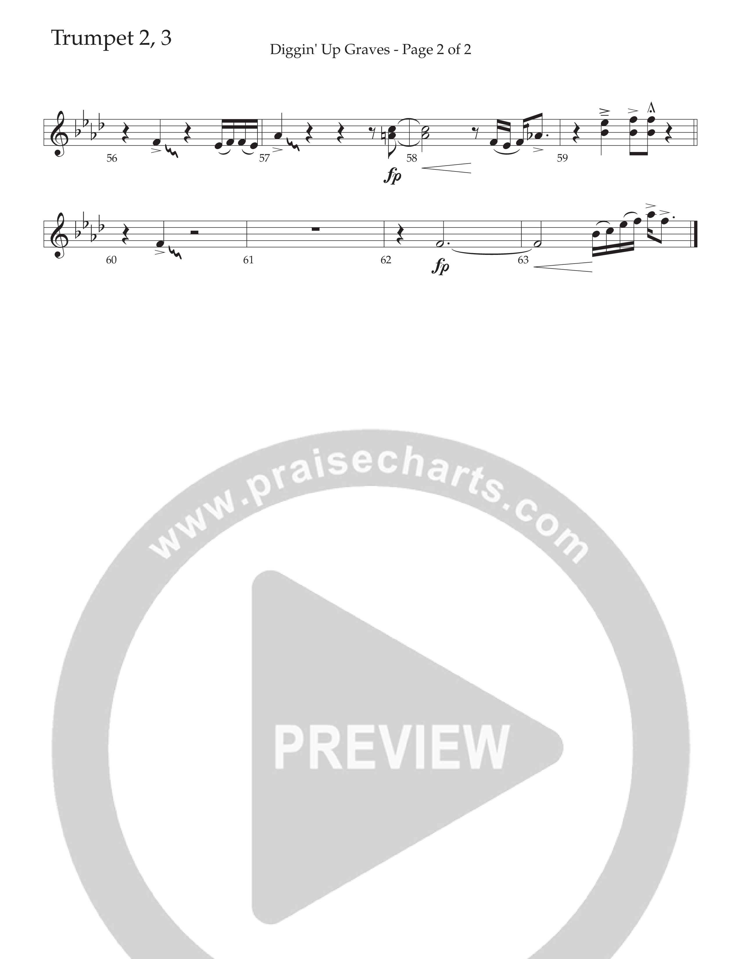 Diggin' Up Graves (Choral Anthem SATB) Trumpet 2/3 (Daywind Worship / Arr. Bradley Knight)