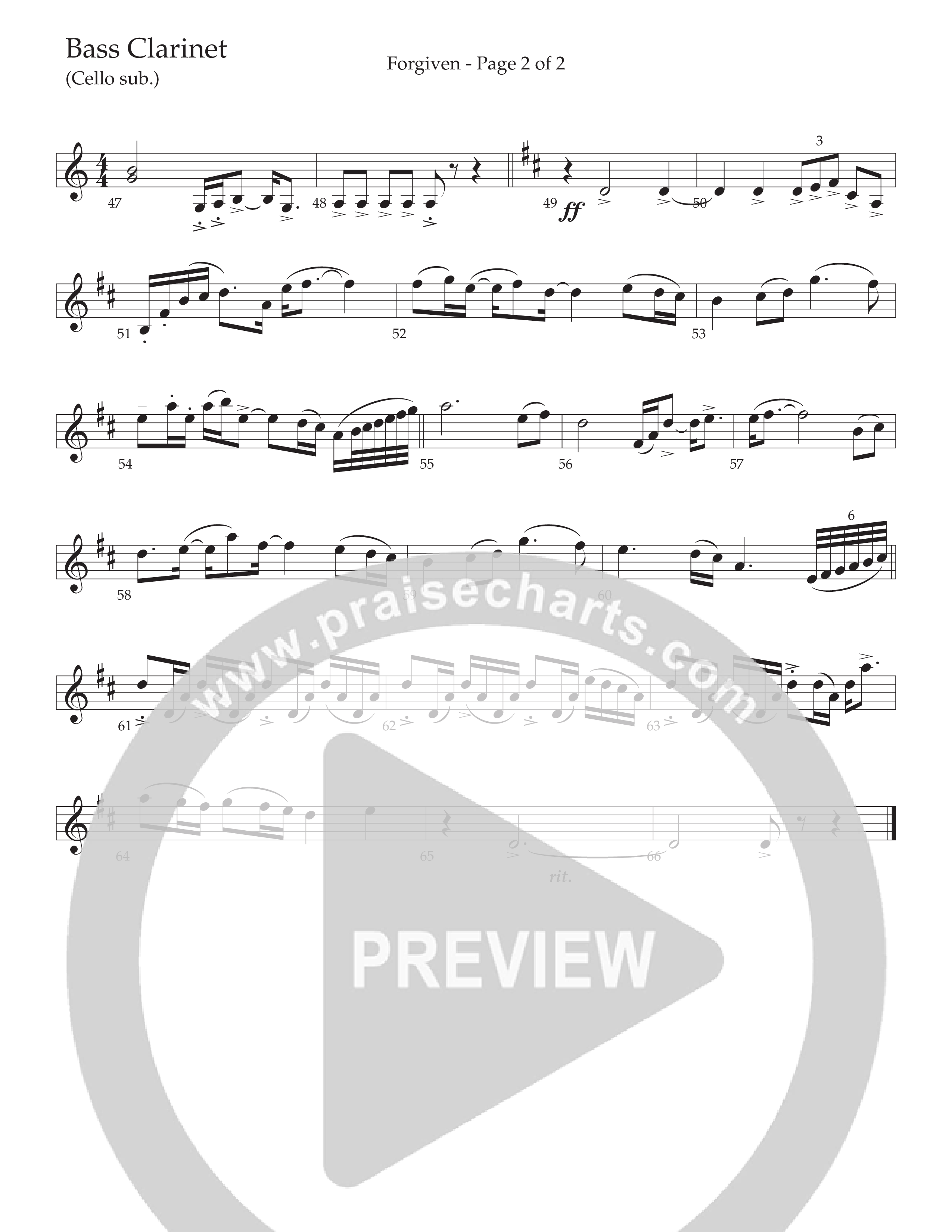 Forgiven (Choral Anthem SATB) Bass Clarinet (Daywind Worship / Arr. Bradley Knight)