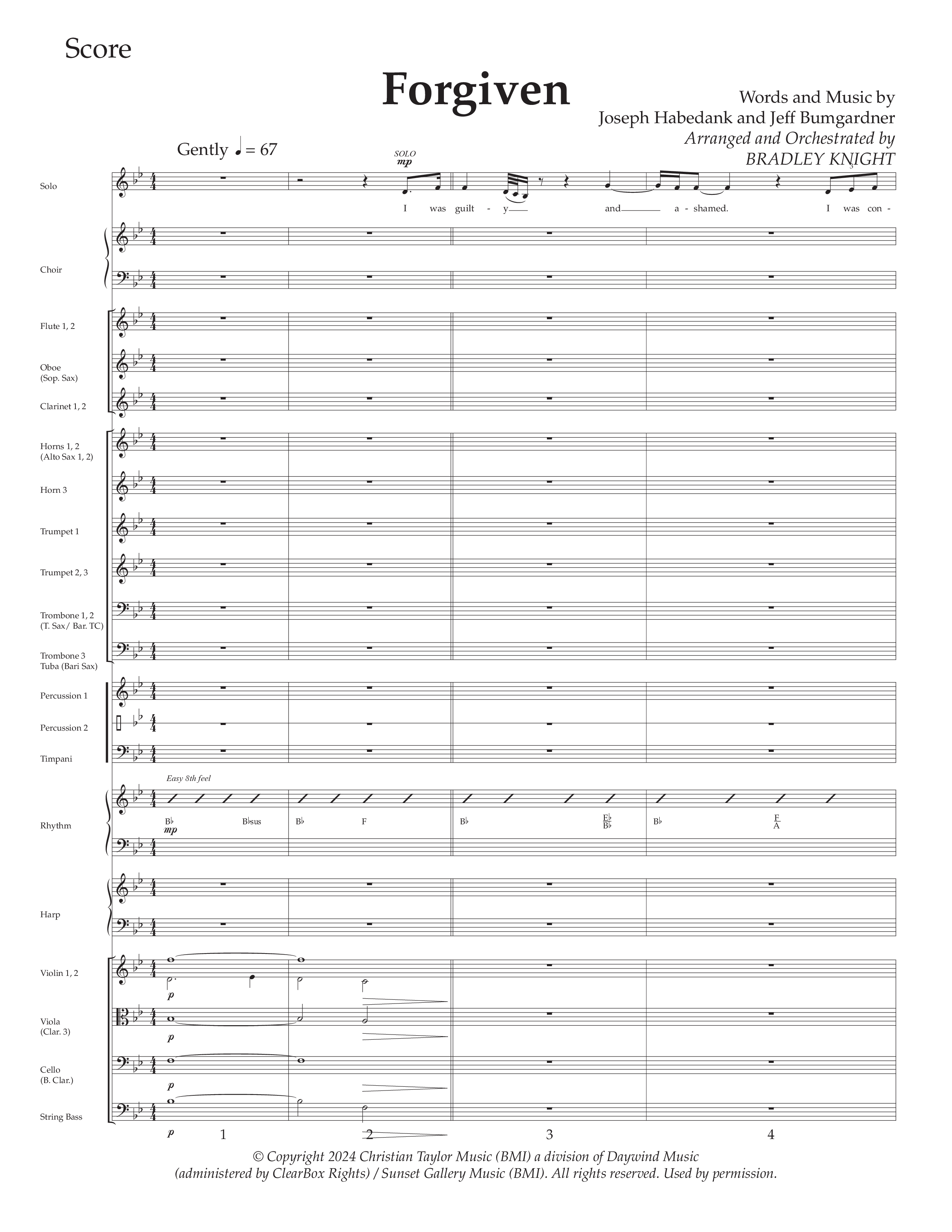 Forgiven (Choral Anthem SATB) Conductor's Score (Daywind Worship / Arr. Bradley Knight)