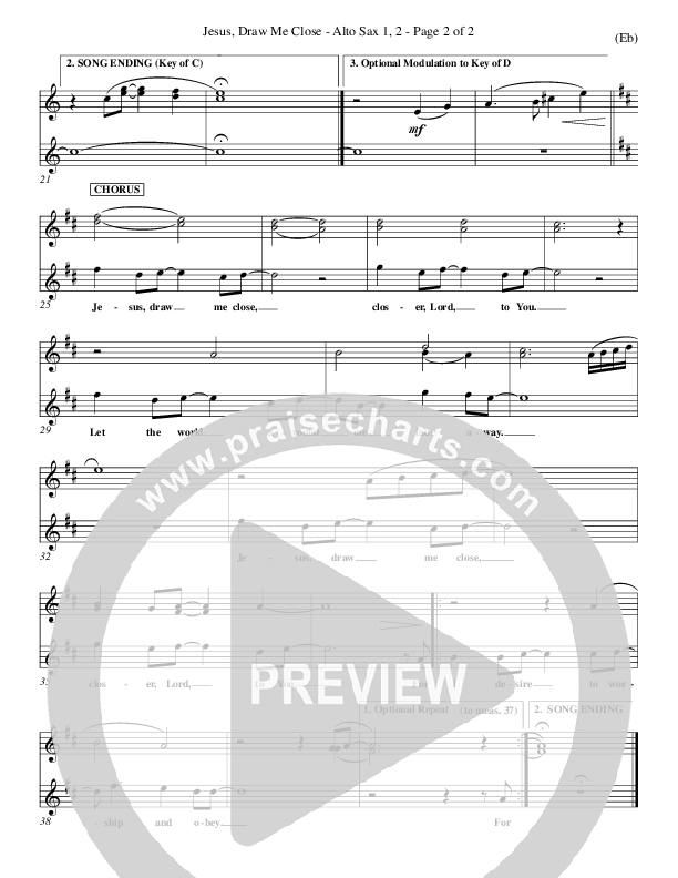 Jesus Draw Me Close Alto Sax 1/2 (Rick Founds)