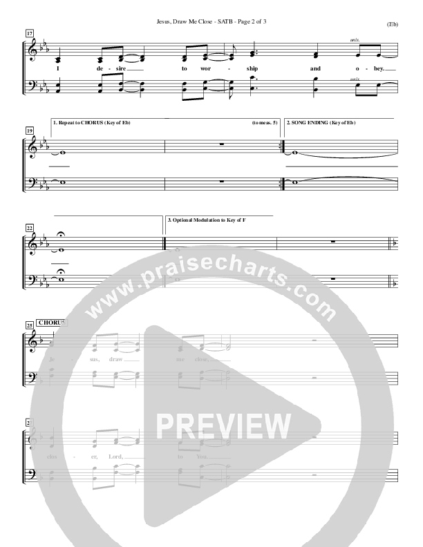 Jesus Draw Me Close Choir Sheet (SATB) (Rick Founds)