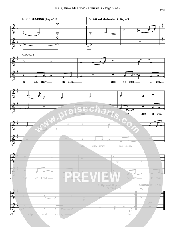 Jesus Draw Me Close Clarinet 3 (Rick Founds)