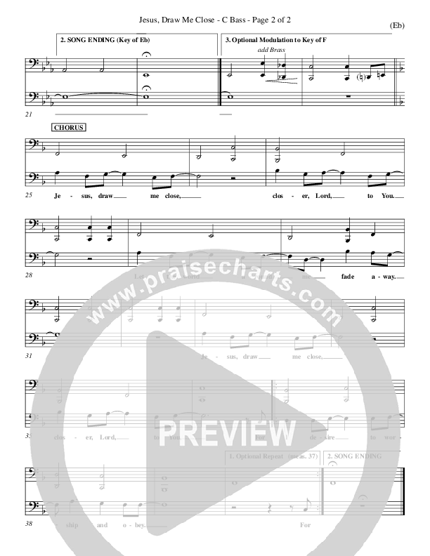 Jesus Draw Me Close Contrabass (Rick Founds)