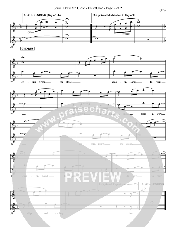 Jesus Draw Me Close Flute/Oboe (Rick Founds)