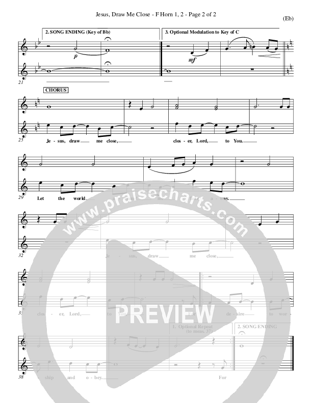 Jesus Draw Me Close French Horn 1/2 (Rick Founds)