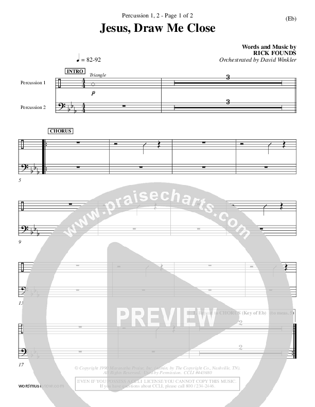 Jesus Draw Me Close Percussion 1/2 (Rick Founds)
