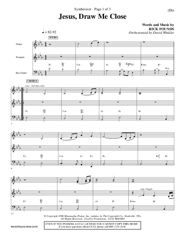 Jesus Draw Me Close Synth (Rick Founds)