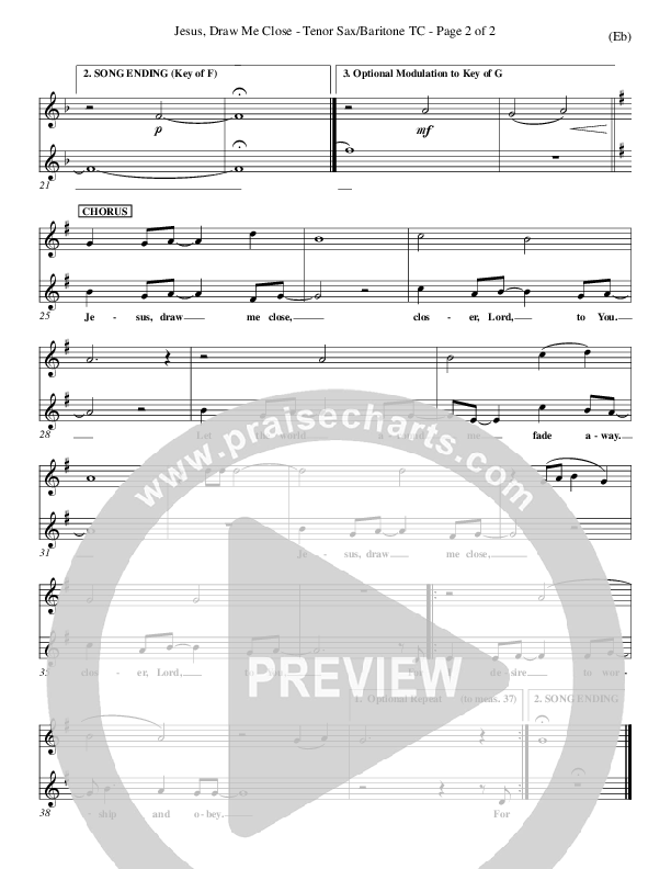 Jesus Draw Me Close Tenor Sax/Baritone T.C. (Rick Founds)