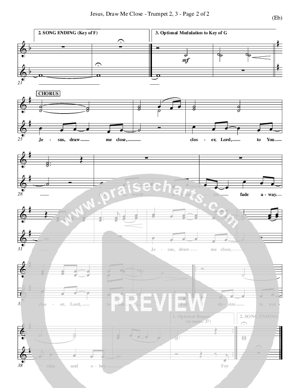 Jesus Draw Me Close Trumpet 2/3 (Rick Founds)