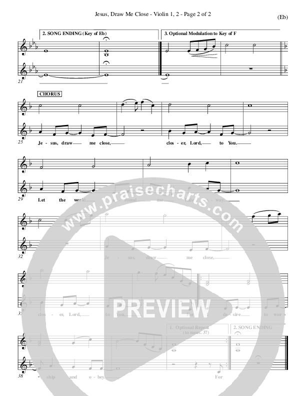 Jesus Draw Me Close Violin 1/2 (Rick Founds)