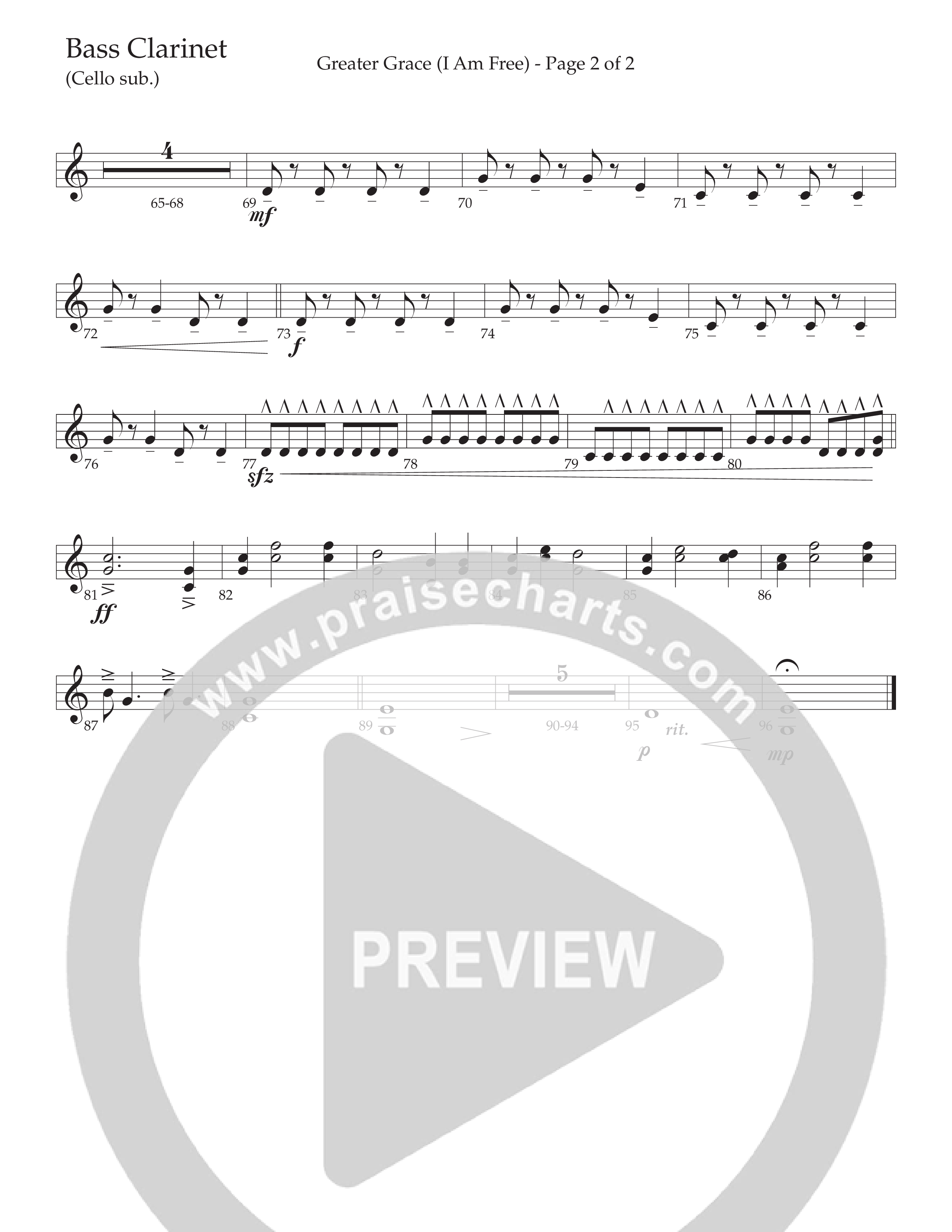 Greater Grace (I'm Free) (Choral Anthem SATB) Bass Clarinet (Daywind Worship / Arr. Cliff Duren)