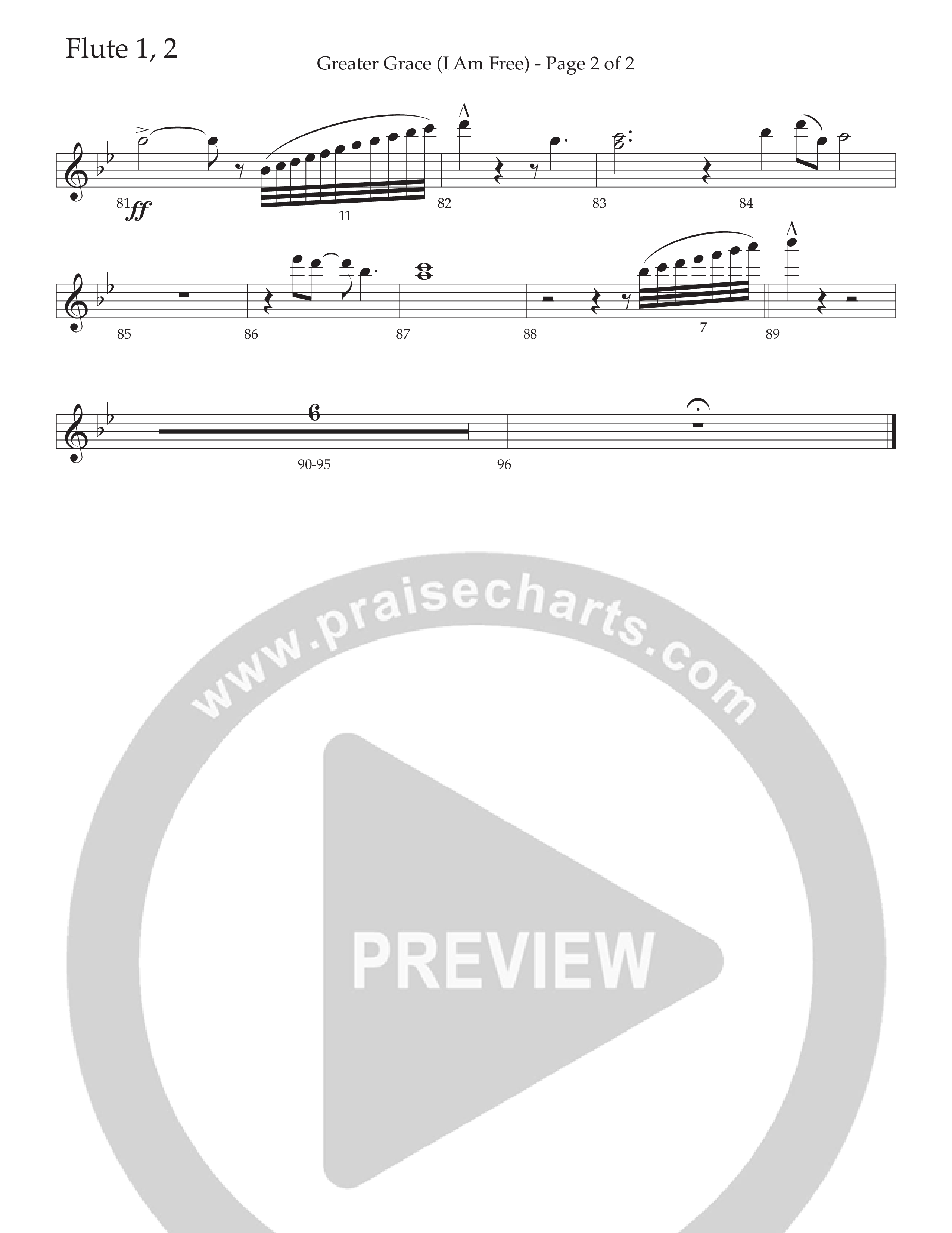 Greater Grace (I'm Free) (Choral Anthem SATB) Flute 1/2 (Daywind Worship / Arr. Cliff Duren)