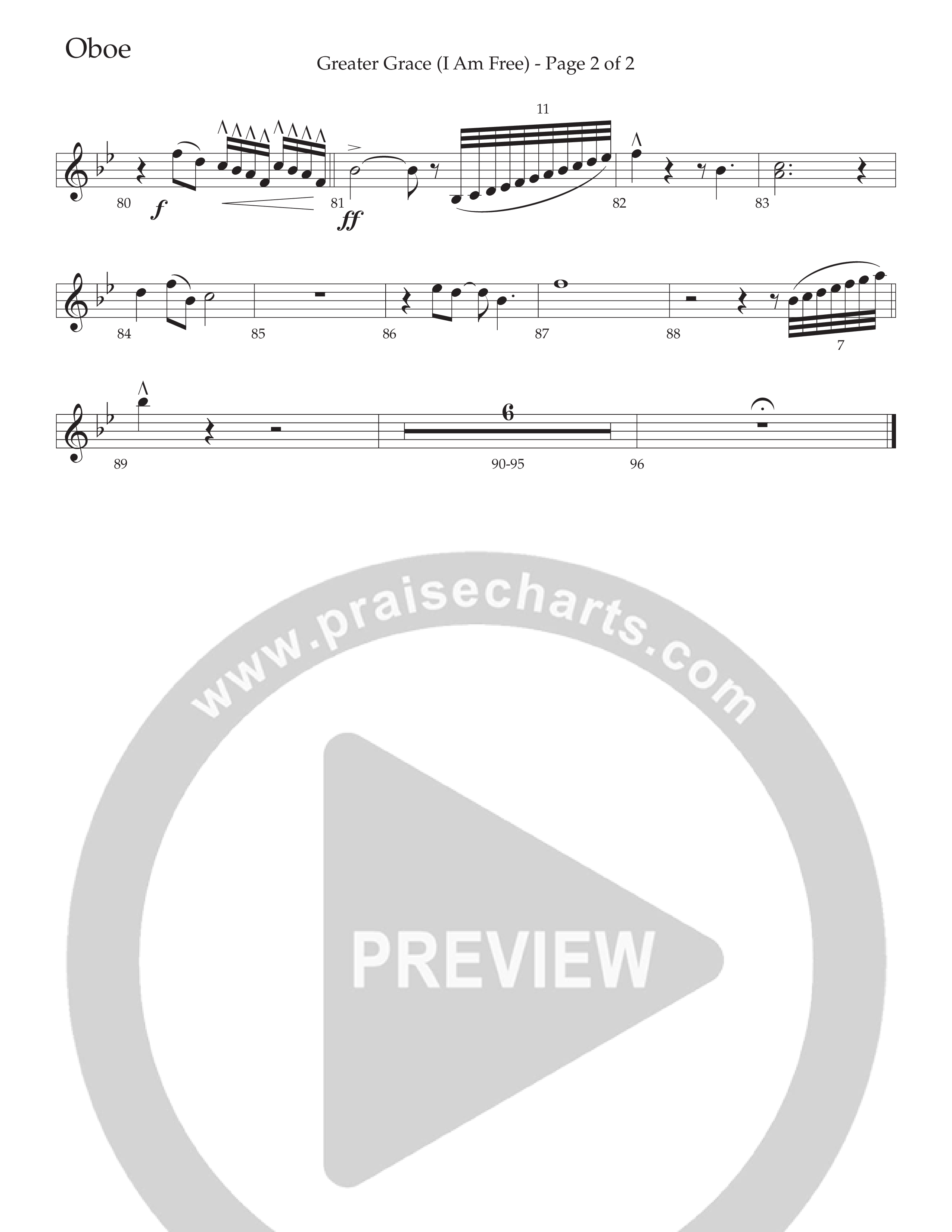 Greater Grace (I'm Free) (Choral Anthem SATB) Oboe (Daywind Worship / Arr. Cliff Duren)