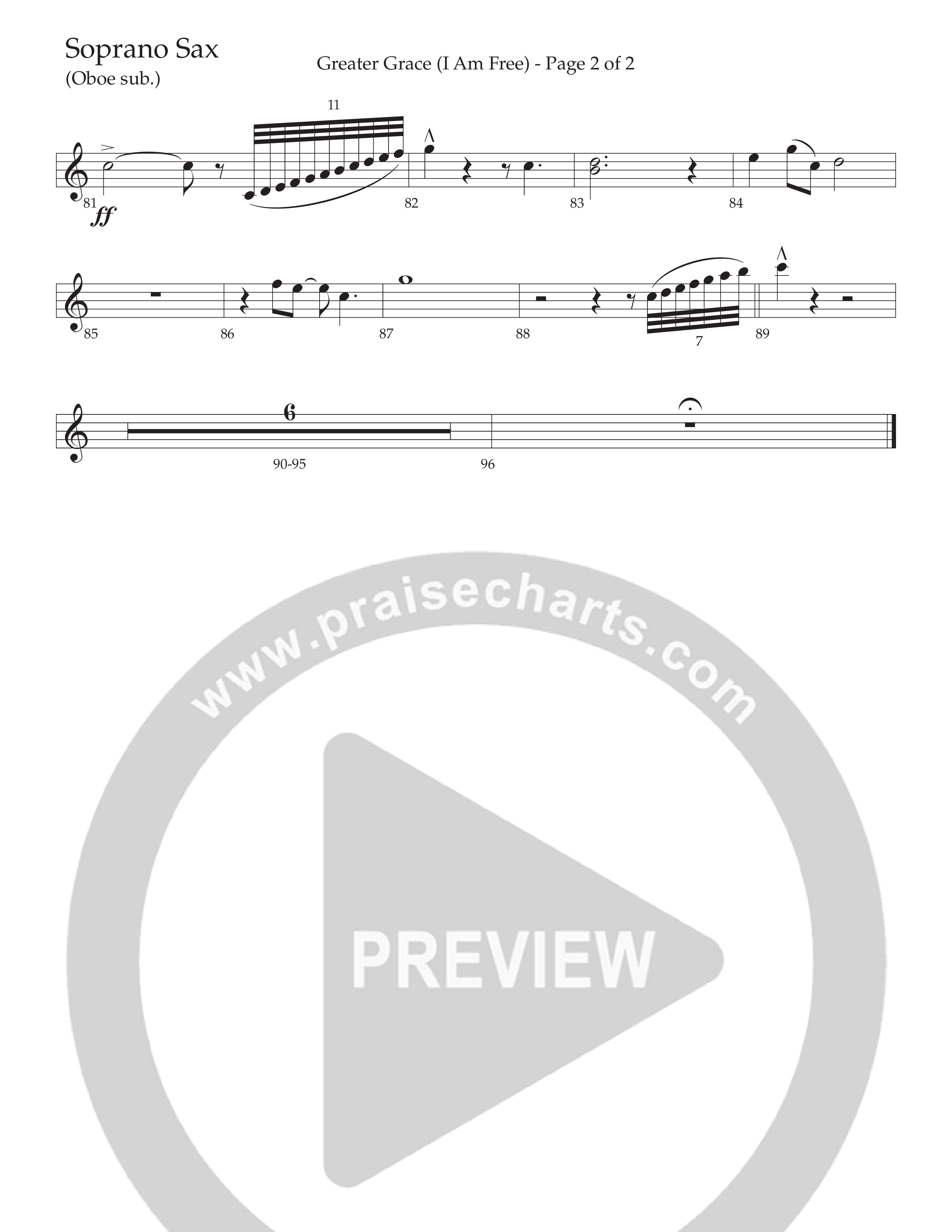 Greater Grace (I'm Free) (Choral Anthem SATB) Soprano Sax (Daywind Worship / Arr. Cliff Duren)