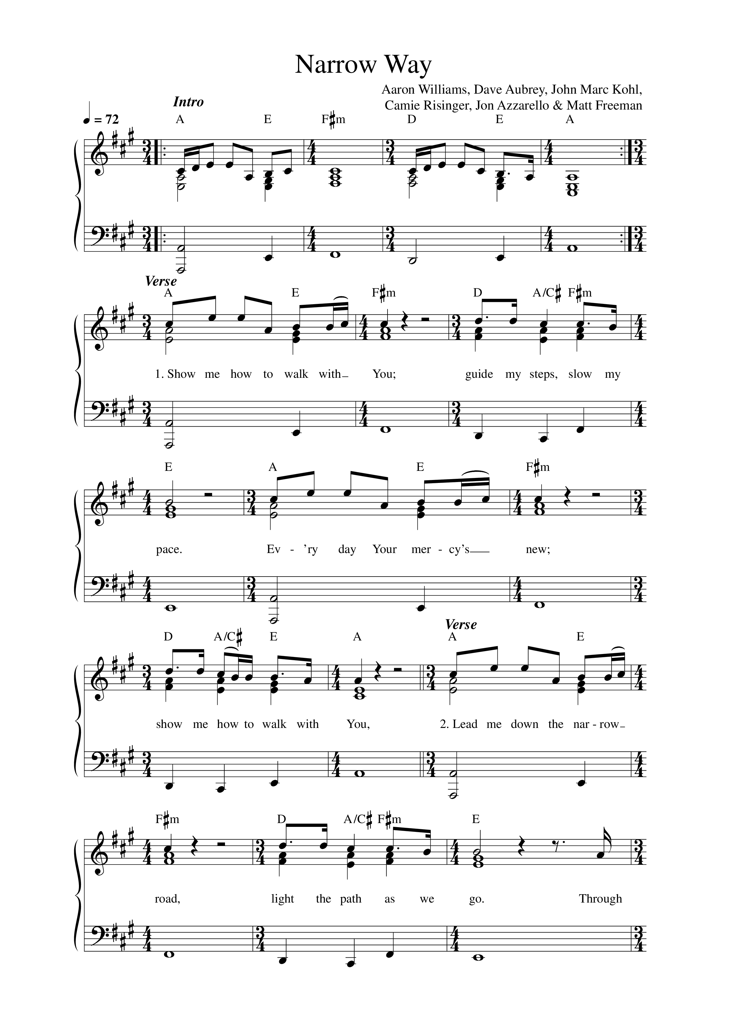 Narrow Way Lead Sheet Melody (Aaron Williams)