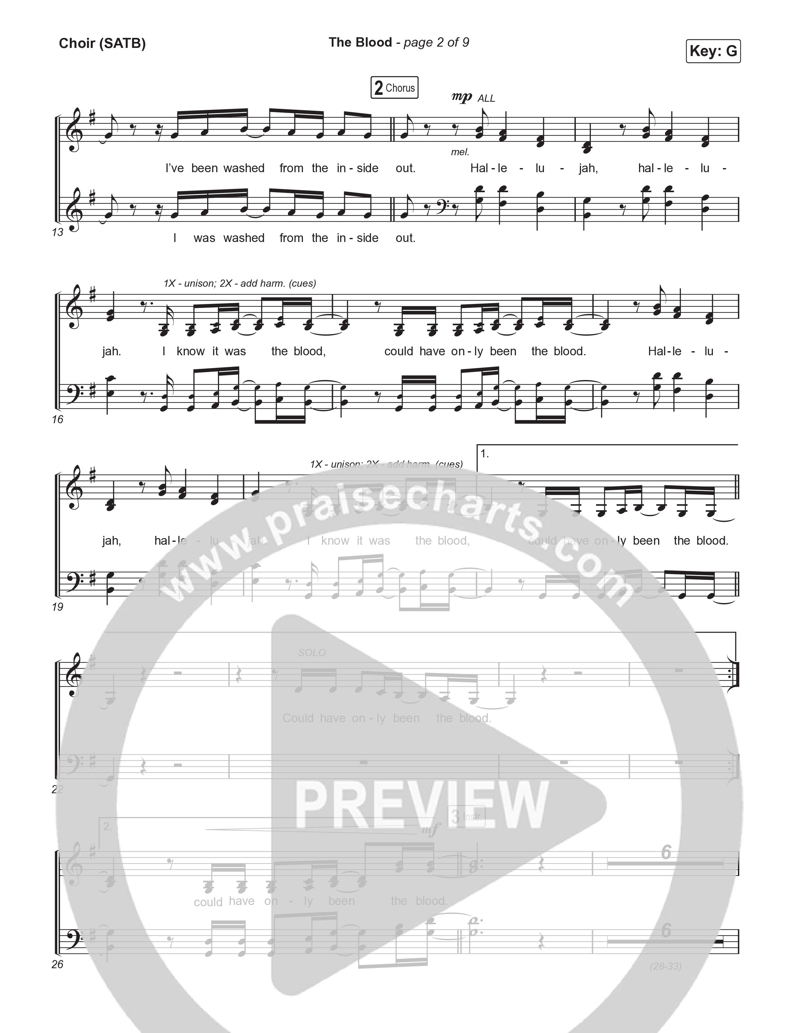 The Blood (Live From Passion 2026) Choir Sheet (SATB) (Passion / JJ Hasulube)