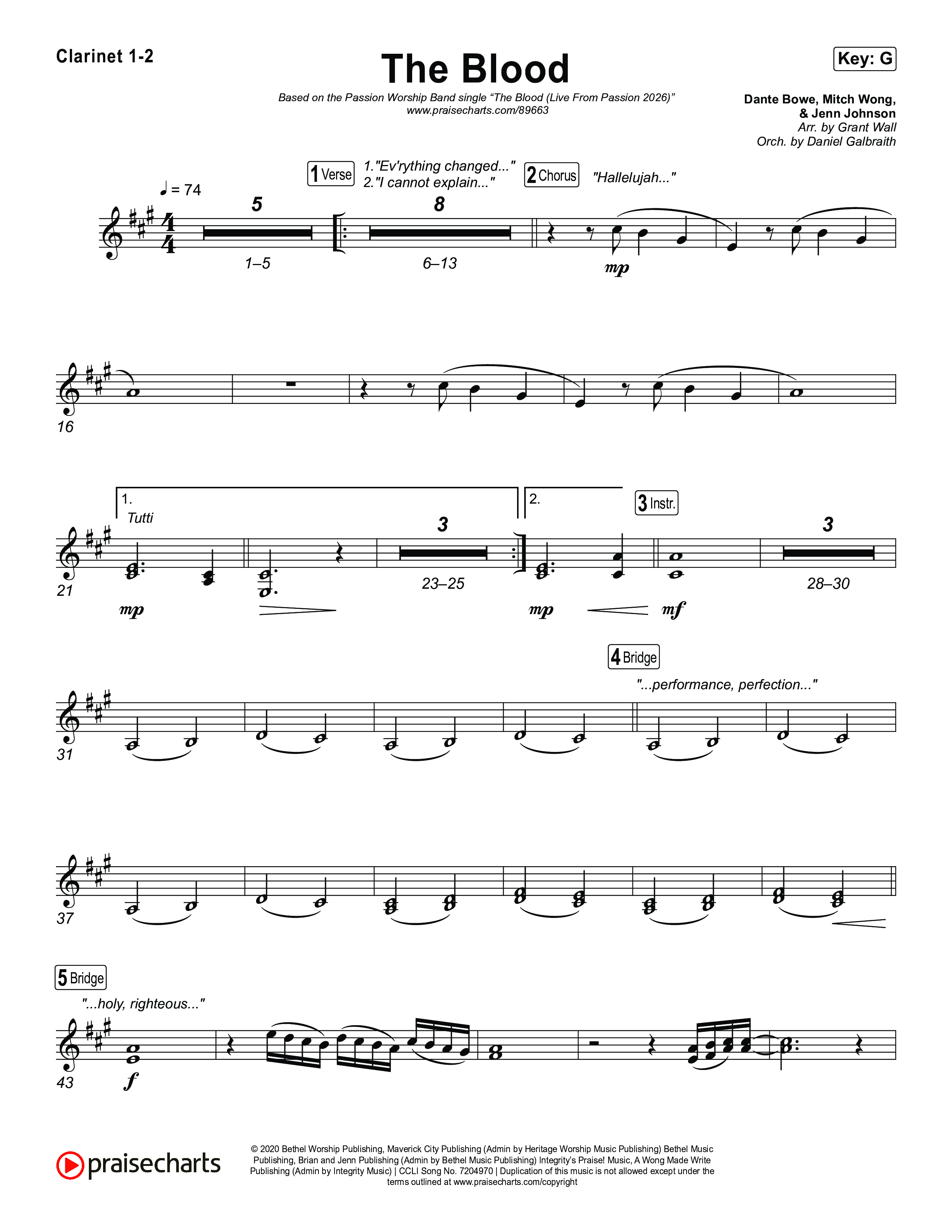 The Blood (Live From Passion 2026) Clarinet 1,2 (Passion / JJ Hasulube)