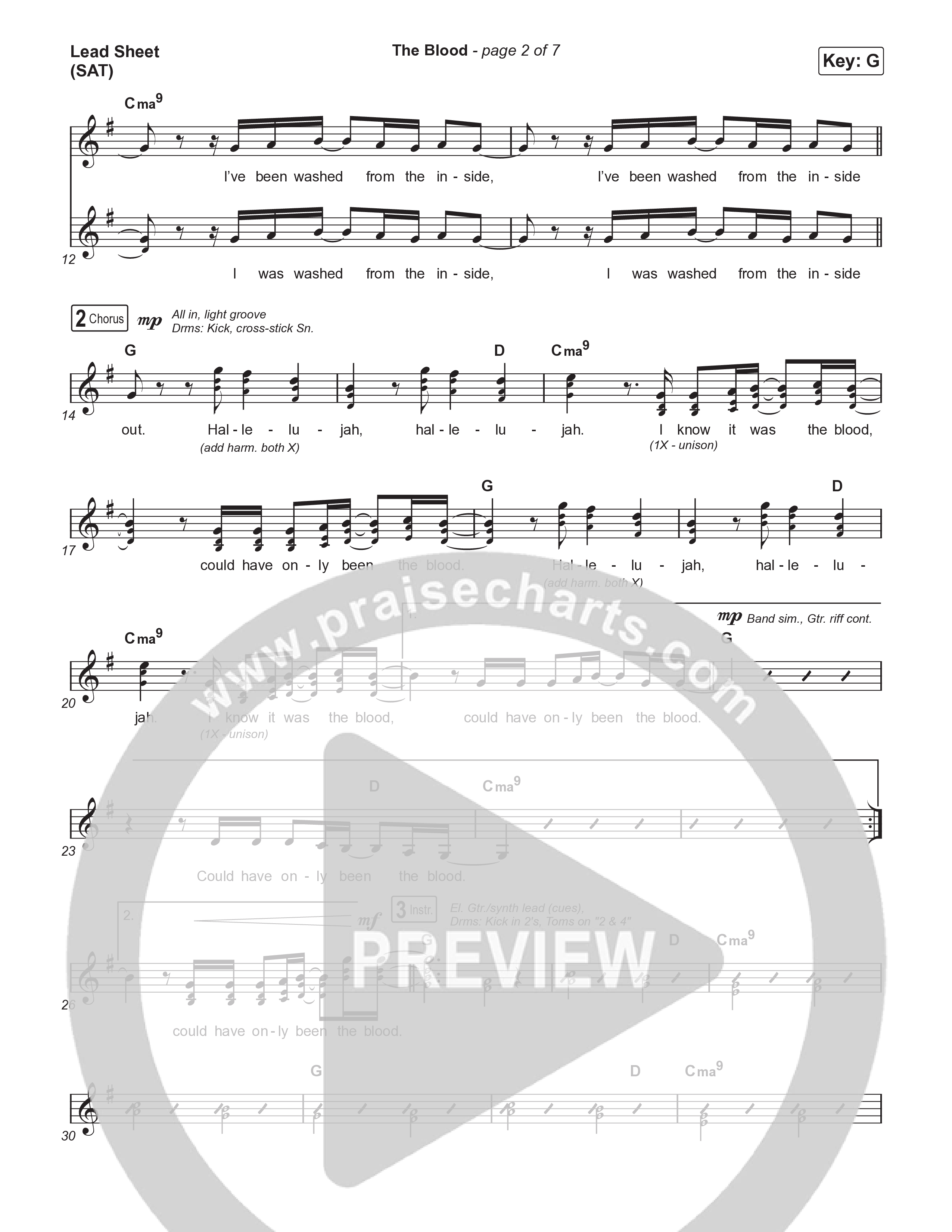 The Blood (Live From Passion 2026) Lead Sheet (SAT) (Passion / JJ Hasulube)