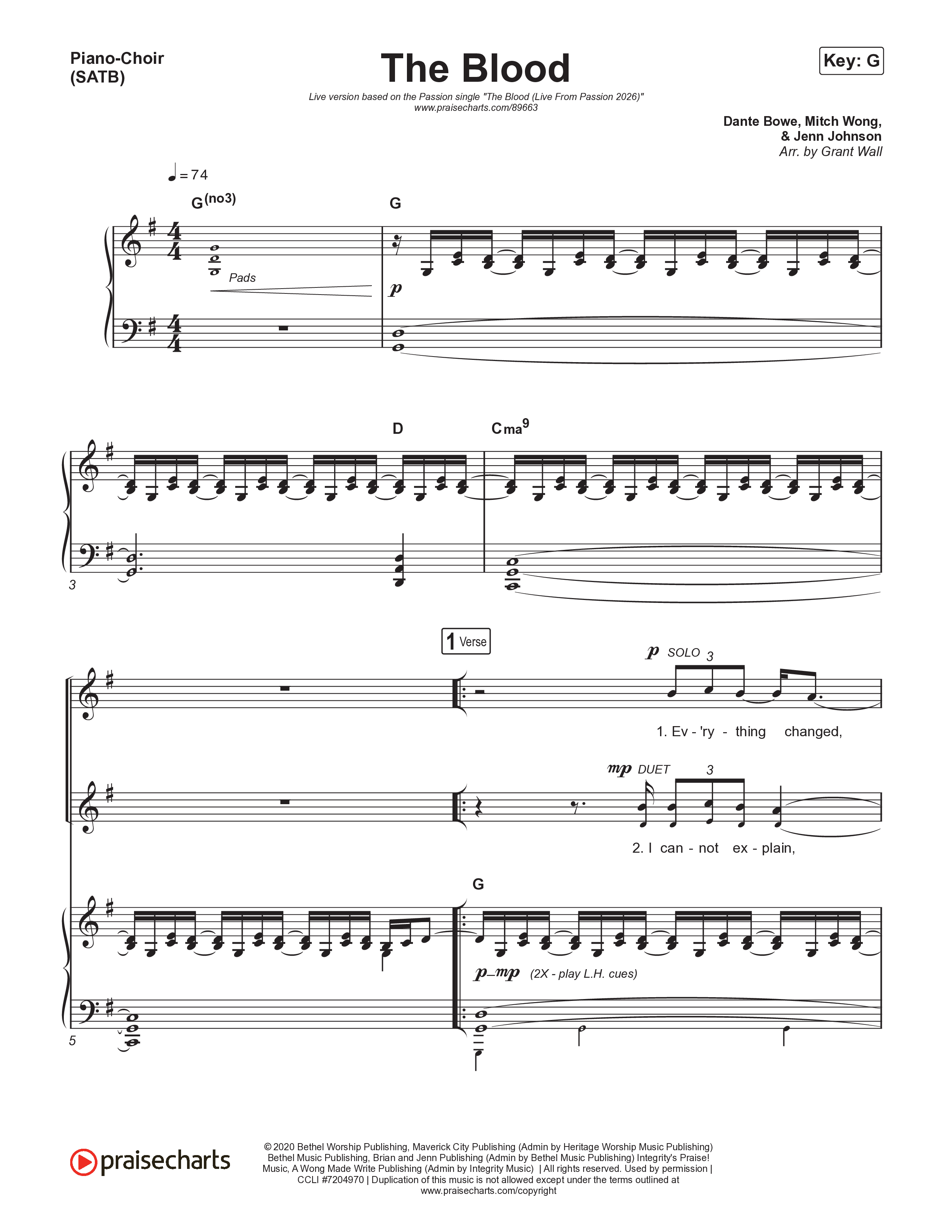 The Blood (Live From Passion 2026) Piano/Vocal Pack (Passion / JJ Hasulube)