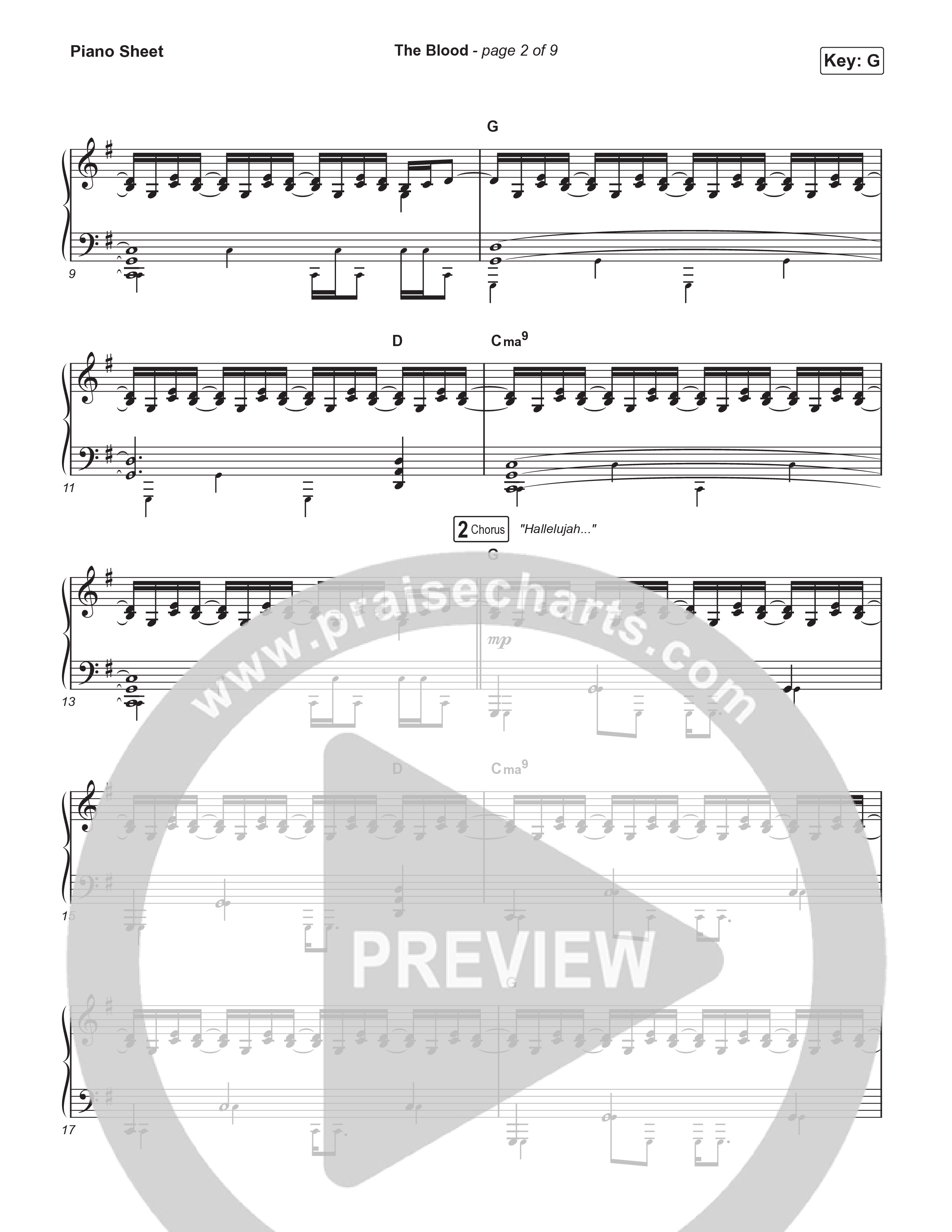 The Blood (Live From Passion 2026) Piano Sheet (Passion / JJ Hasulube)