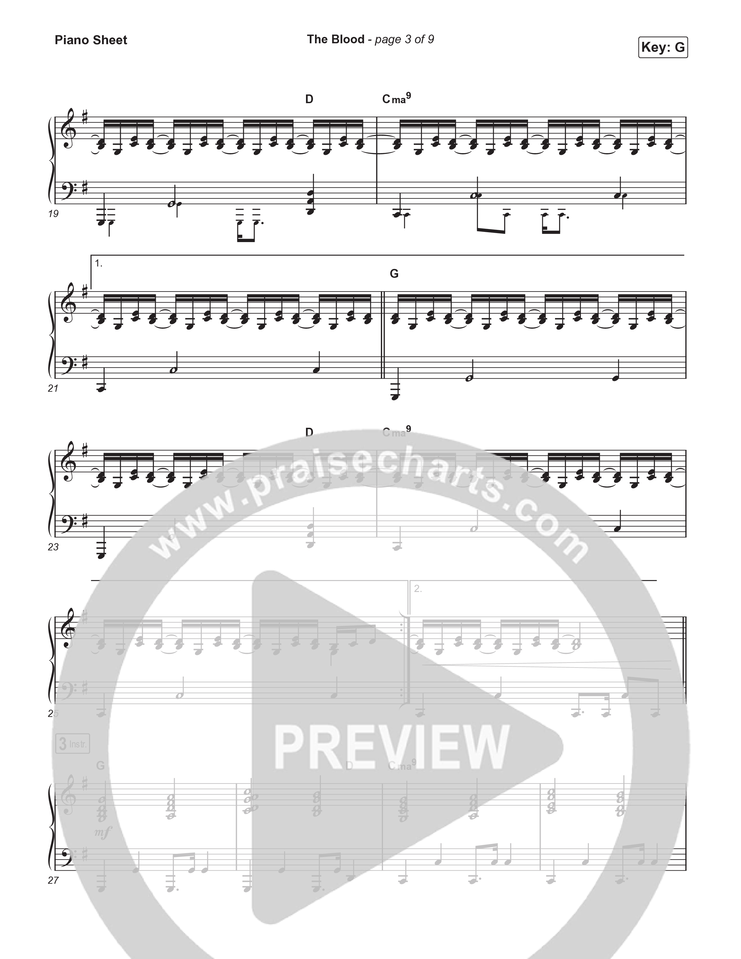 The Blood (Live From Passion 2026) Piano Sheet (Passion / JJ Hasulube)