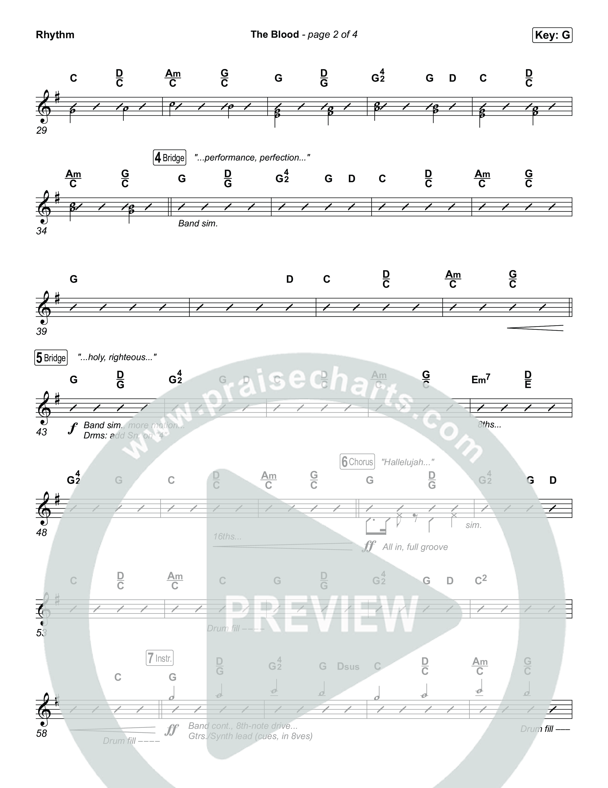 The Blood (Live From Passion 2026) Rhythm Chart (Passion / JJ Hasulube)