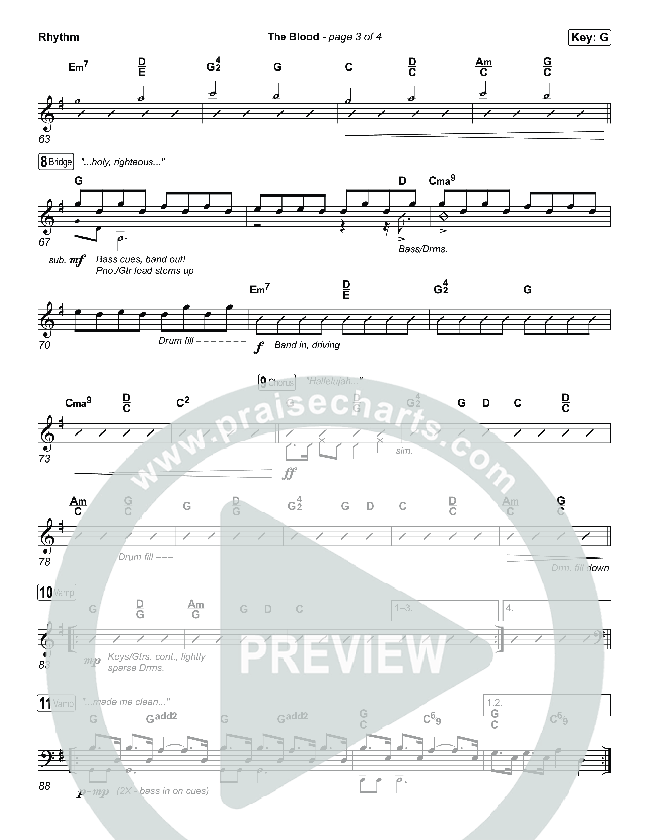 The Blood (Live From Passion 2026) Rhythm Chart (Passion / JJ Hasulube)