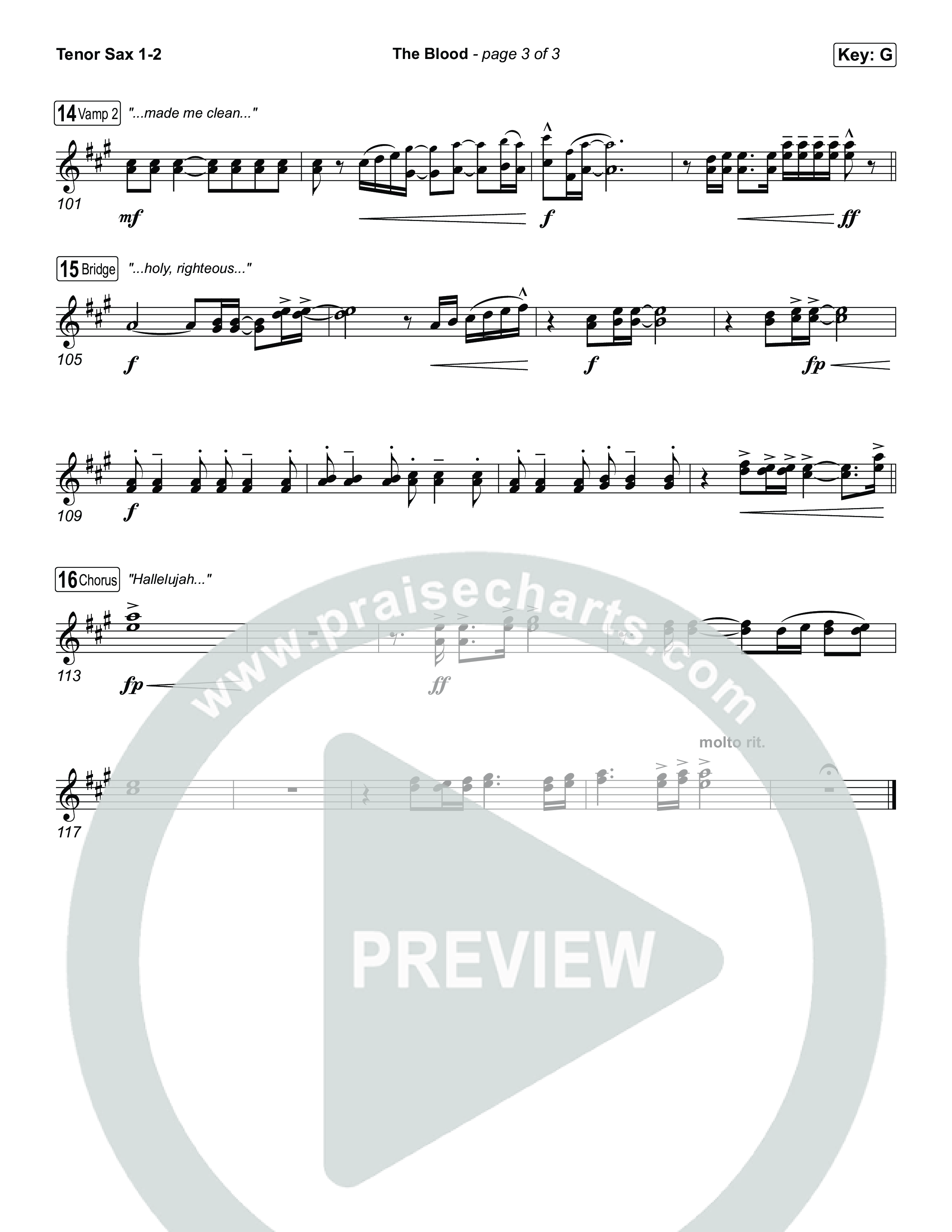 The Blood (Live From Passion 2026) Tenor Sax 1,2 (Passion / JJ Hasulube)