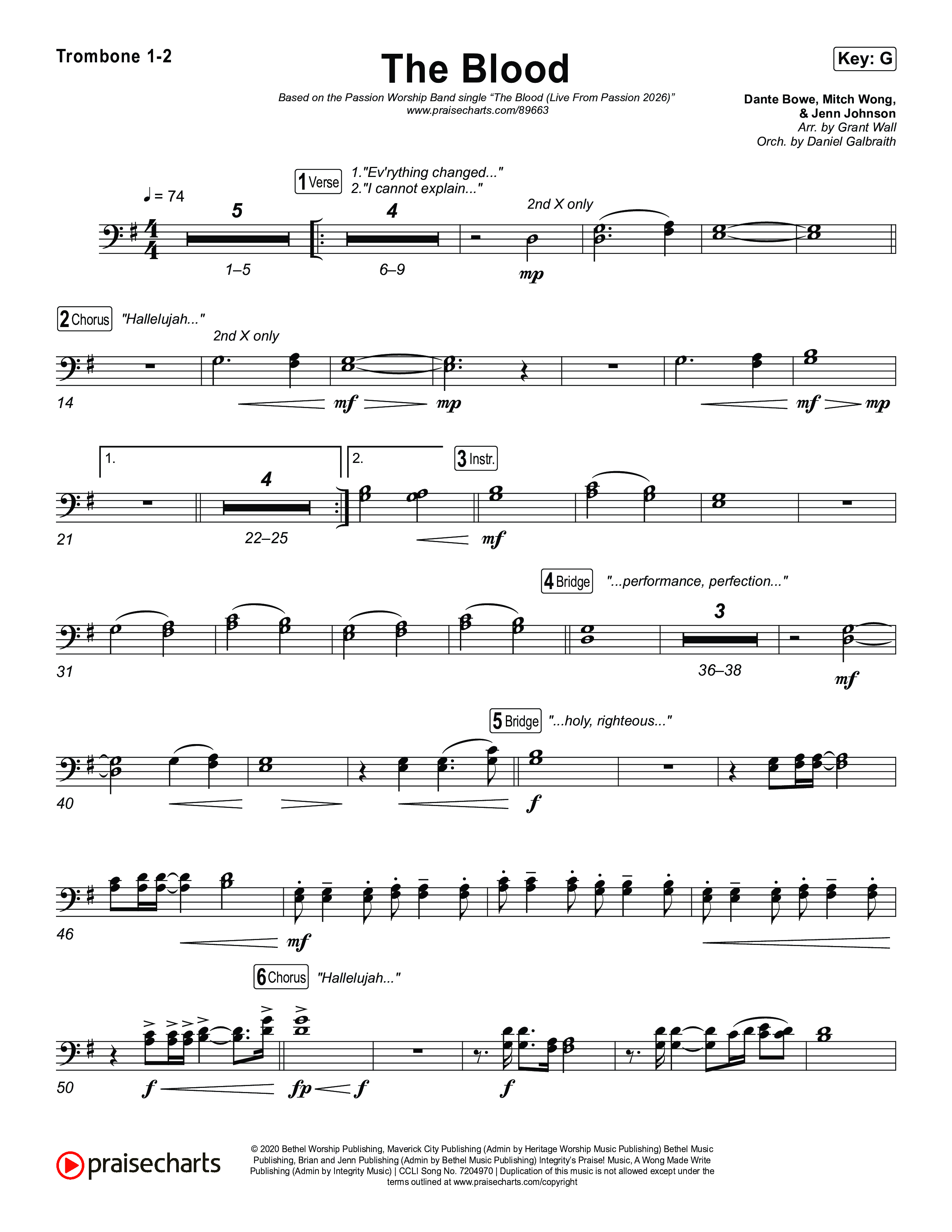 The Blood (Live From Passion 2026) Trombone 1,2 (Passion / JJ Hasulube)