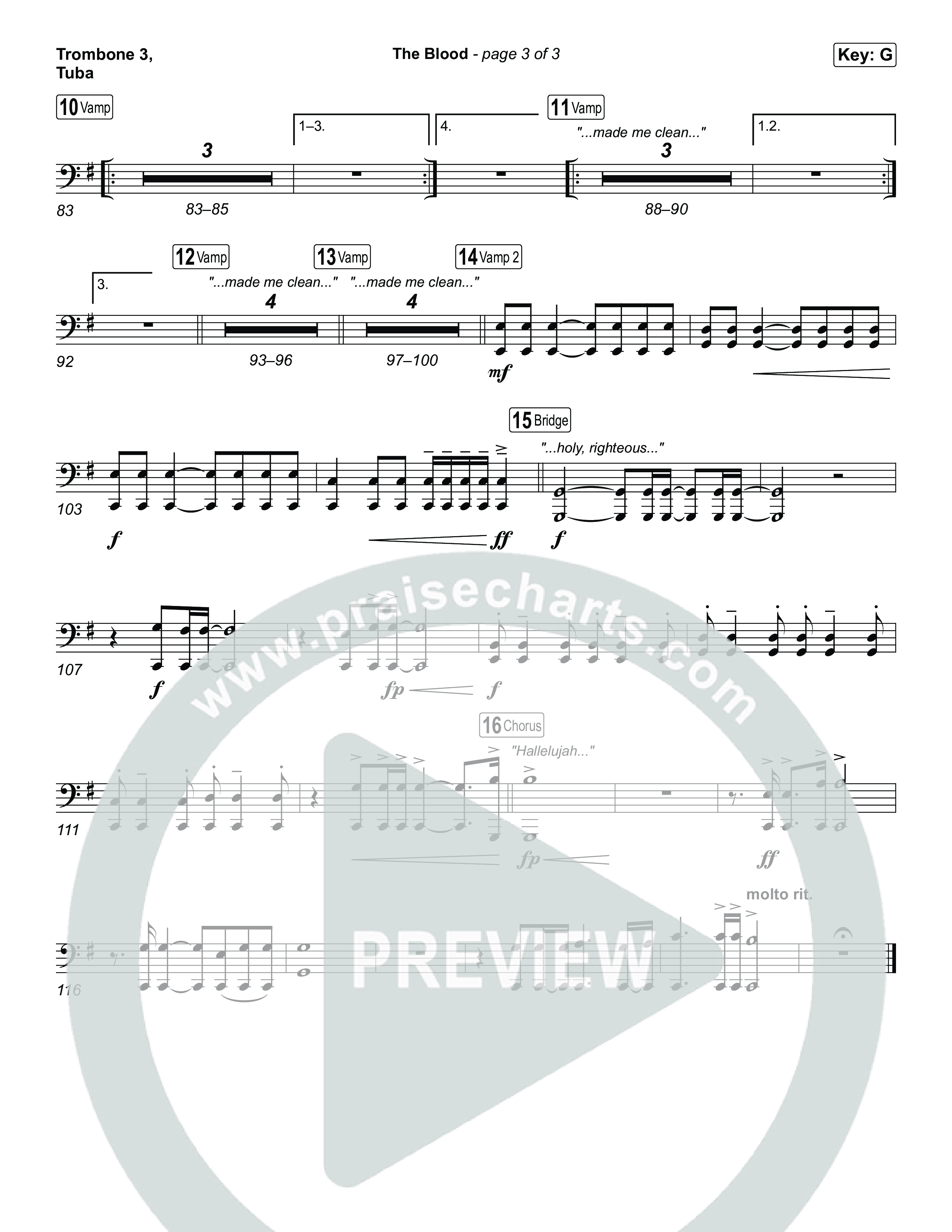 The Blood (Live From Passion 2026) Trombone 3/Tuba (Passion / JJ Hasulube)