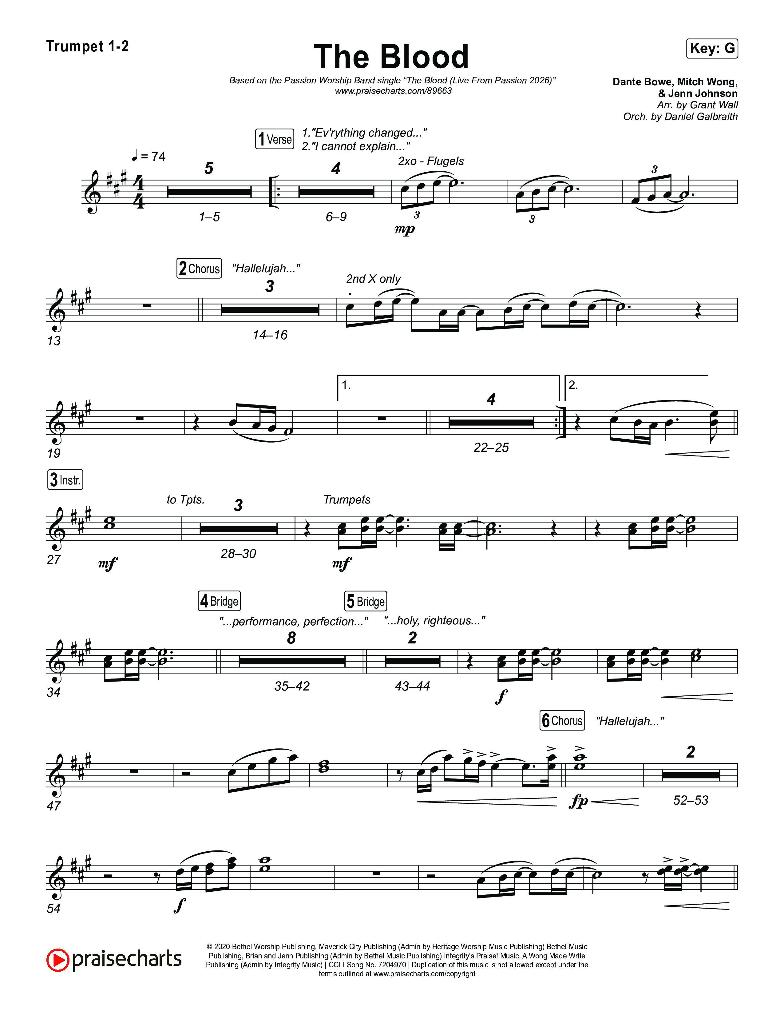 The Blood (Live From Passion 2026) Trumpet 1,2 (Passion / JJ Hasulube)