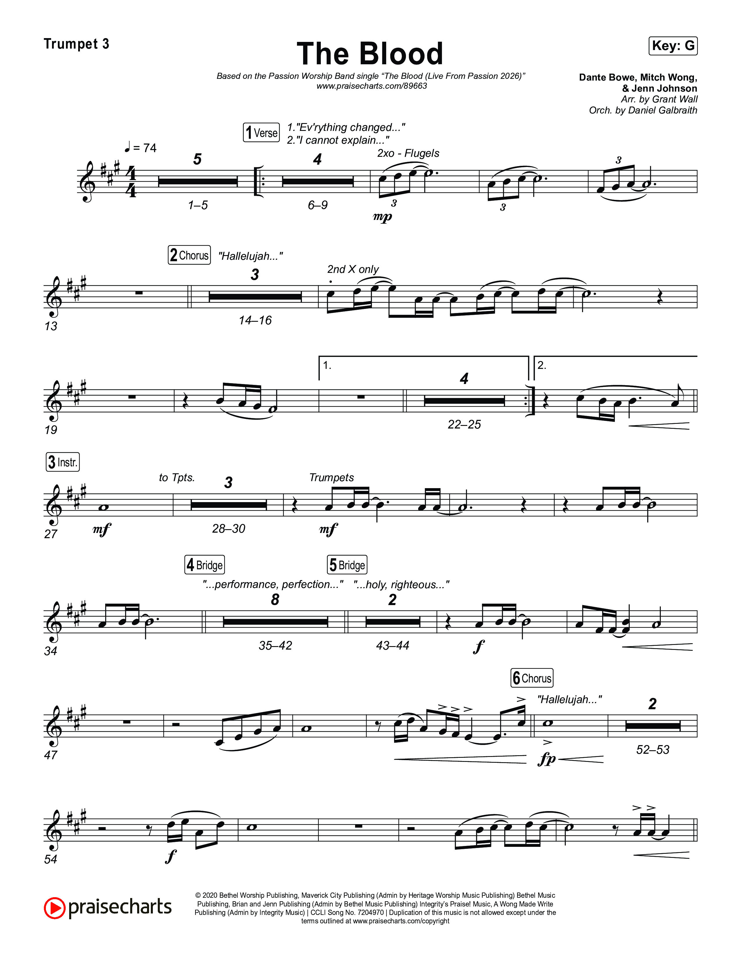 The Blood (Live From Passion 2026) Trumpet 3 (Passion / JJ Hasulube)