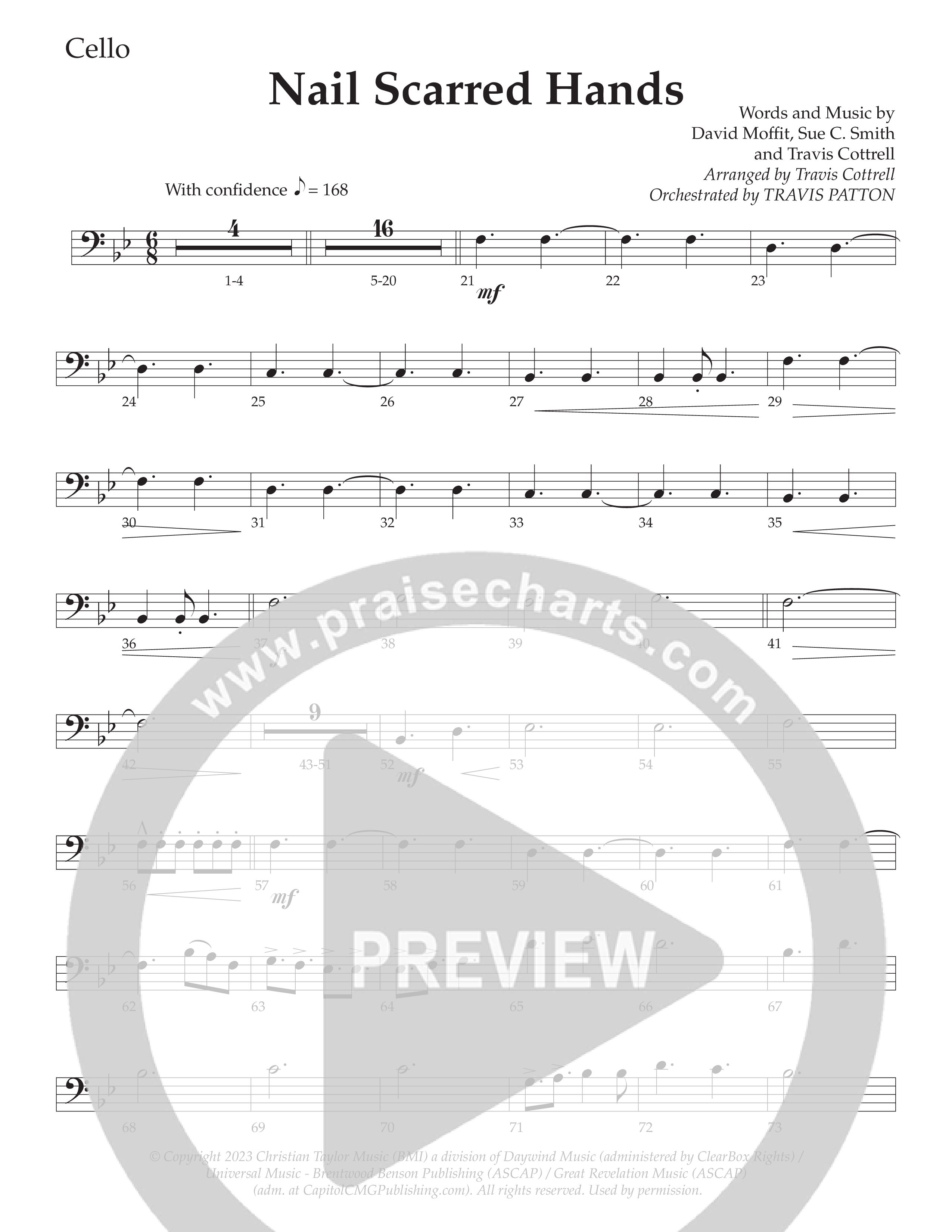 Nail Scarred Hands (Choral Anthem SATB) Cello (Daywind Worship / Arr. Travis Cottrell)