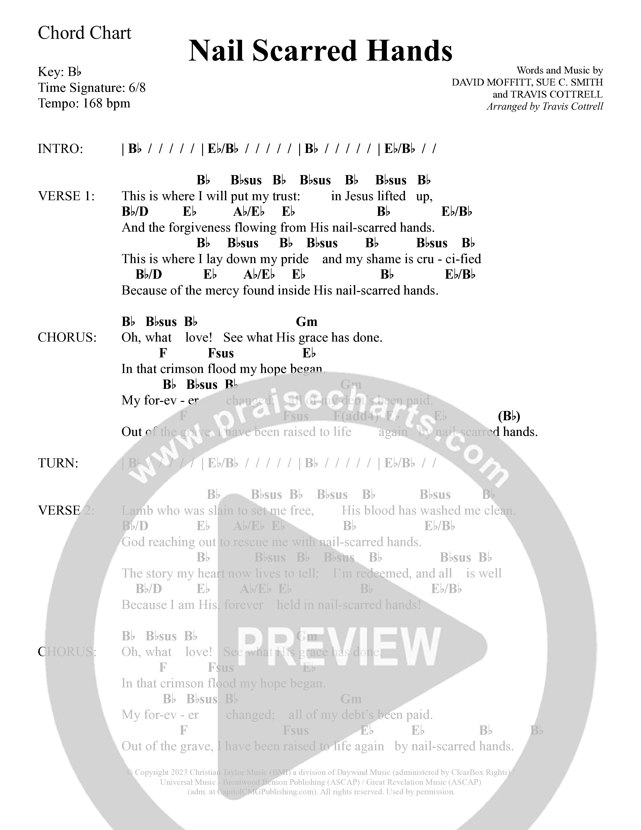 Nail Scarred Hands (Choral Anthem SATB) Chord Chart (Daywind Worship / Arr. Travis Cottrell)