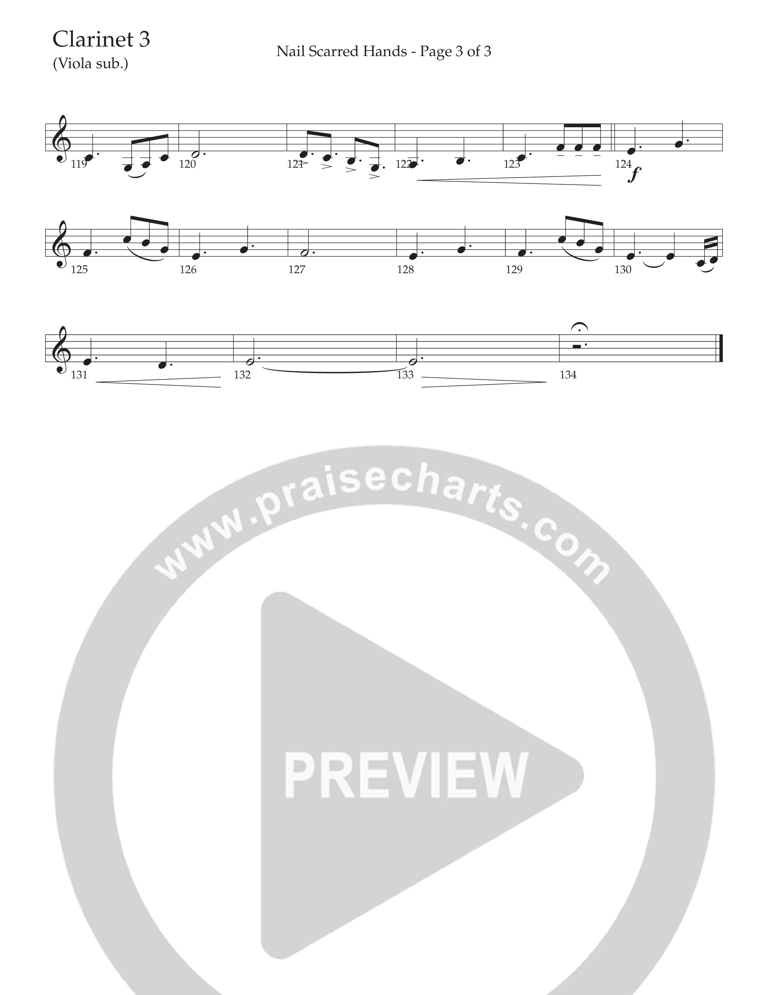 Nail Scarred Hands (Choral Anthem SATB) Clarinet 3 (Daywind Worship / Arr. Travis Cottrell)